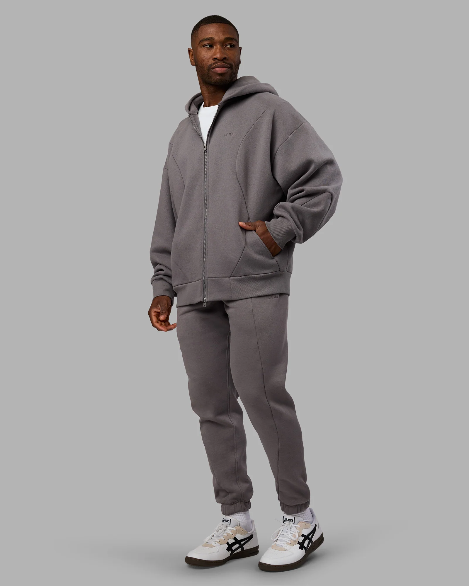 Stream Oversized Panel Zip Hoodie - Storm Front