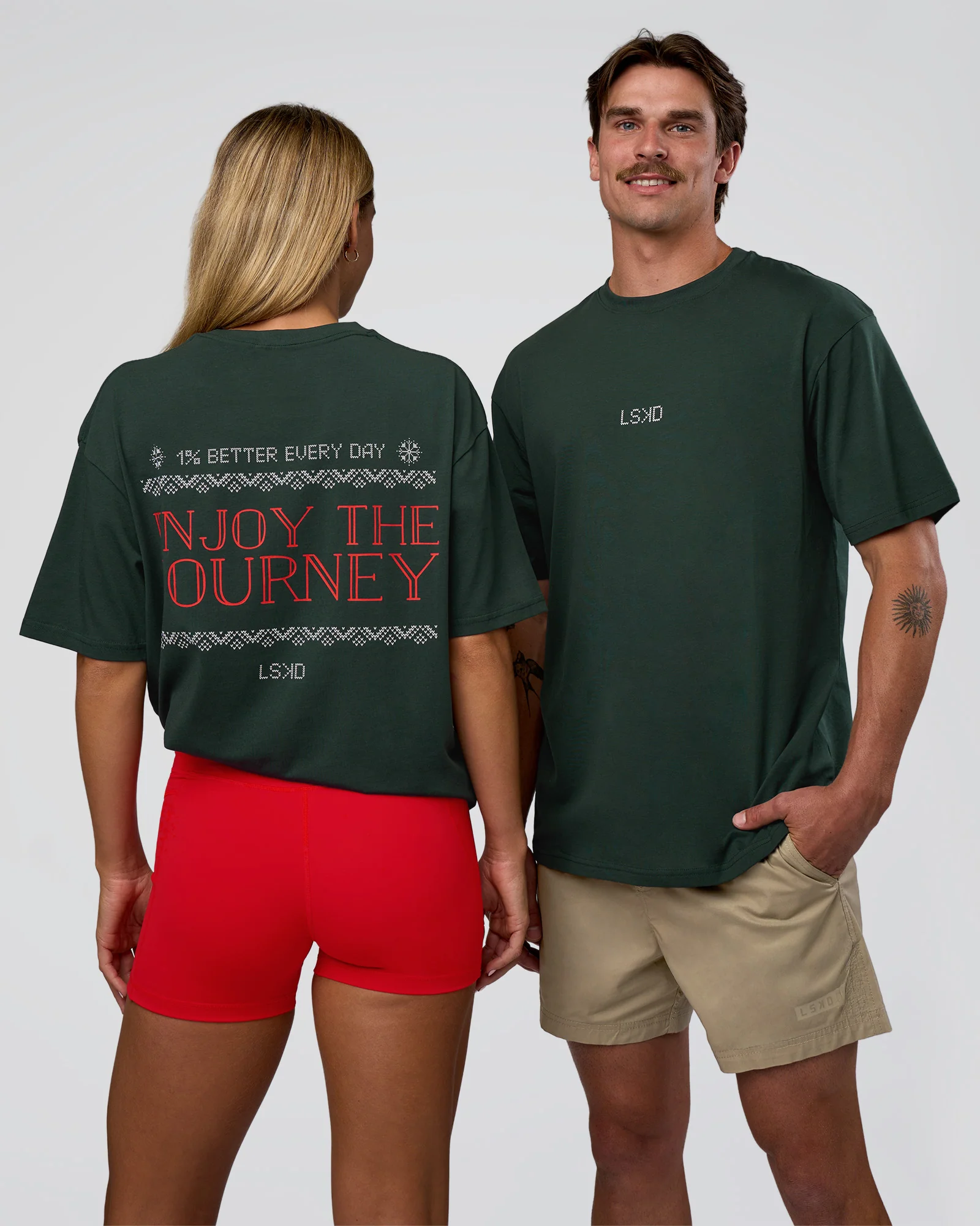 Merry Journey FLXCotton Oversized Tee - Vital Green-White