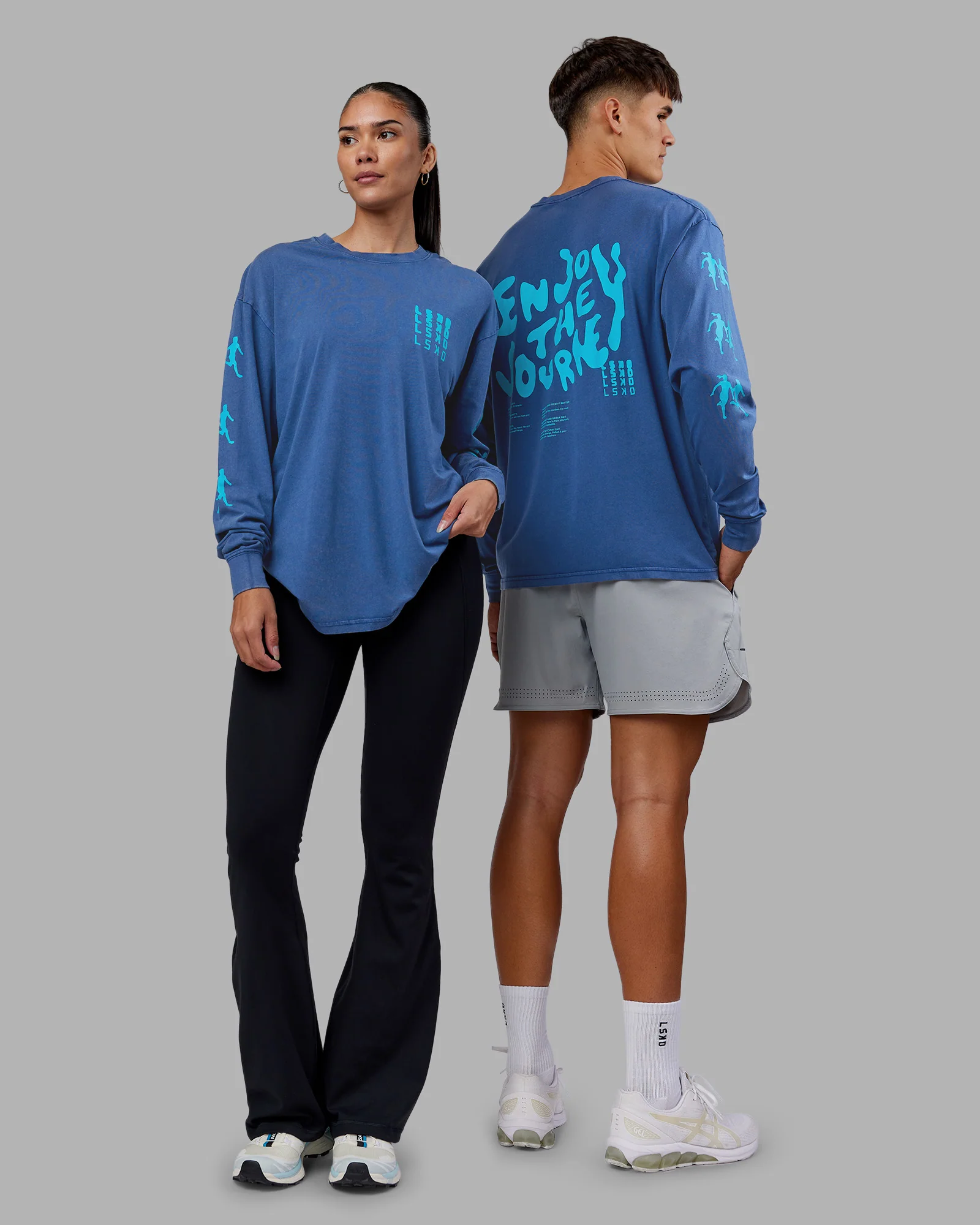 Inferno Journey FLXCotton Oversized Long Sleeve Tee - Midnight Blue-Blue Bird