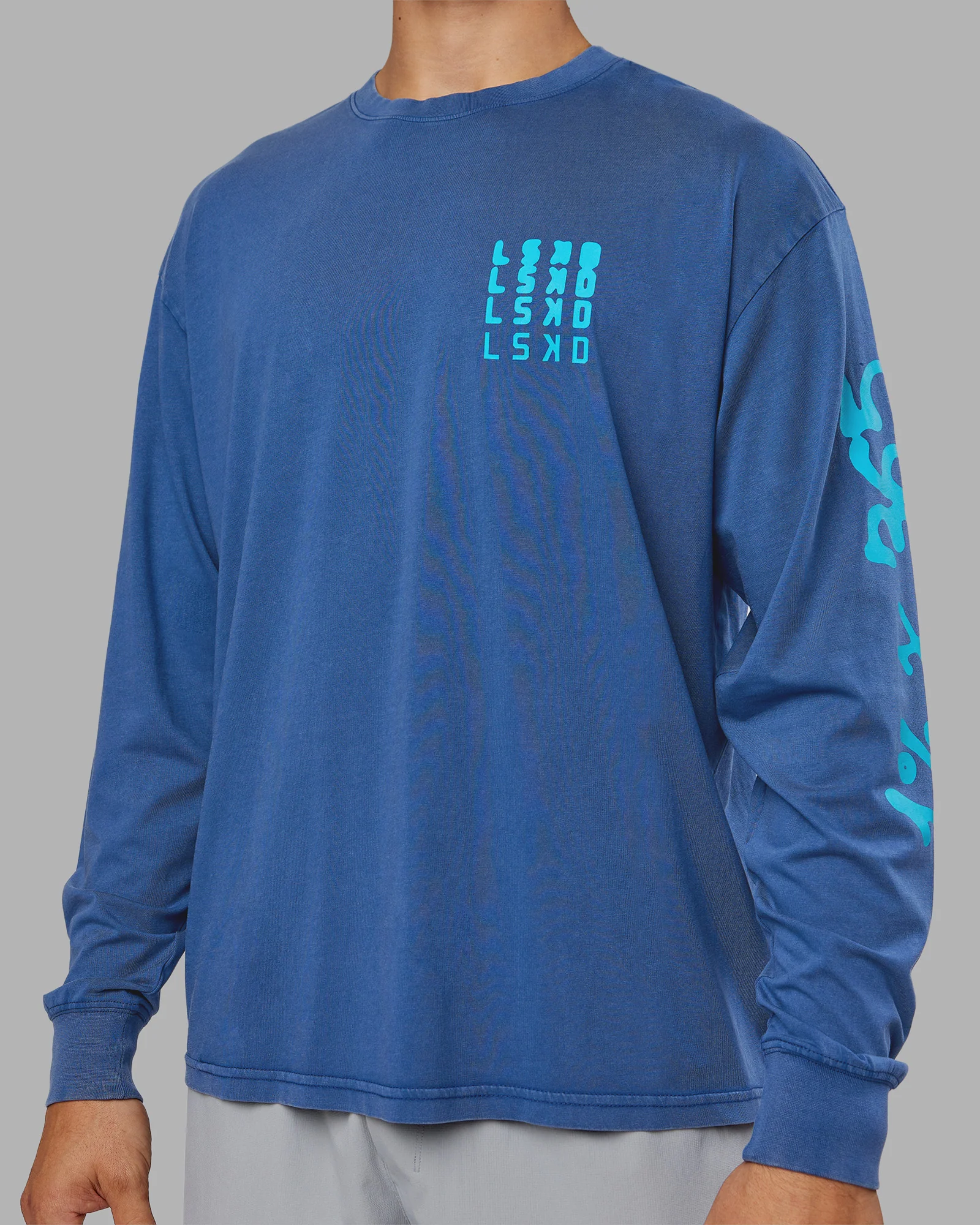Inferno Journey FLXCotton Oversized Long Sleeve Tee - Midnight Blue-Blue Bird