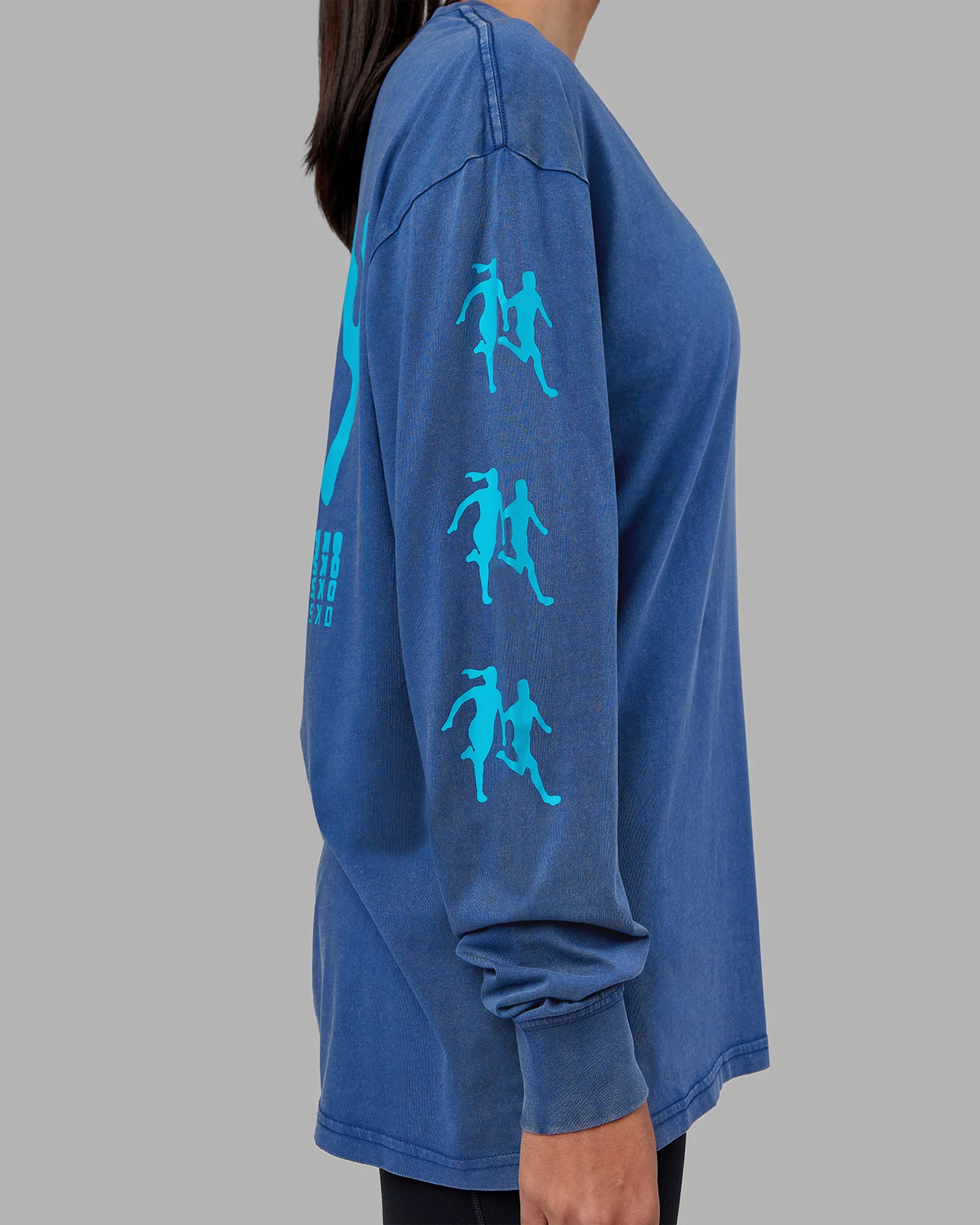 Inferno Journey FLXCotton Oversized Long Sleeve Tee - Midnight Blue-Blue Bird