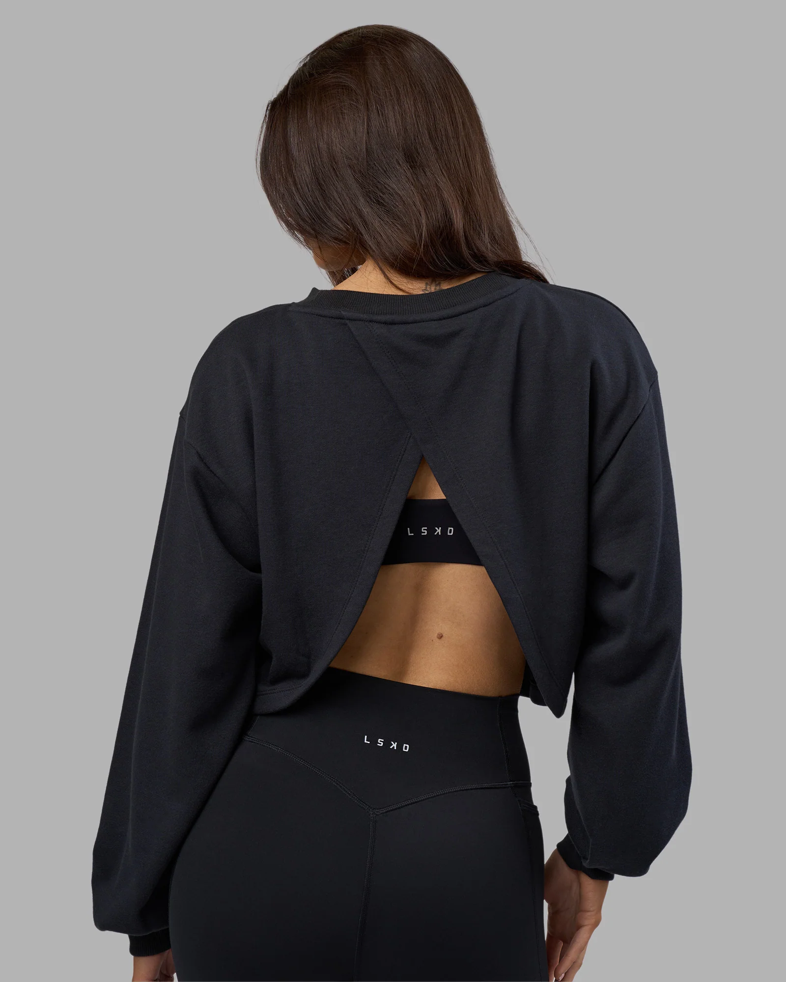 Breeze Open Back Sweater - Black-Black