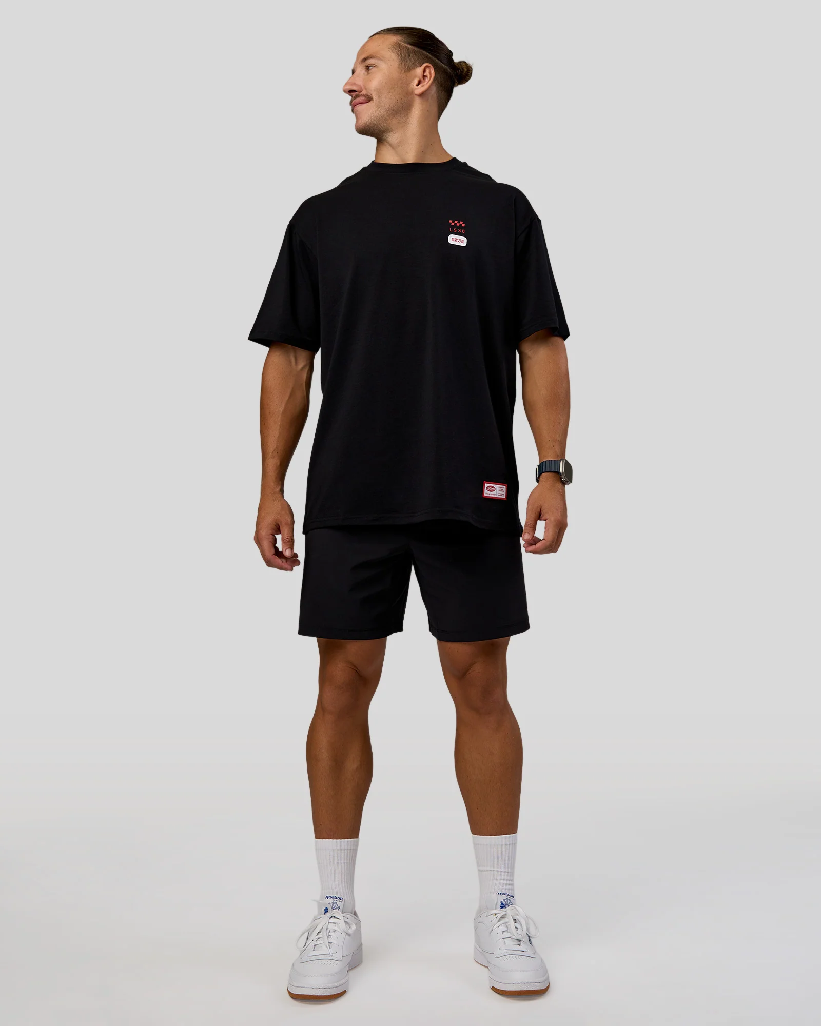 Archive FLXCotton Oversized Tee - Black-Scarlet