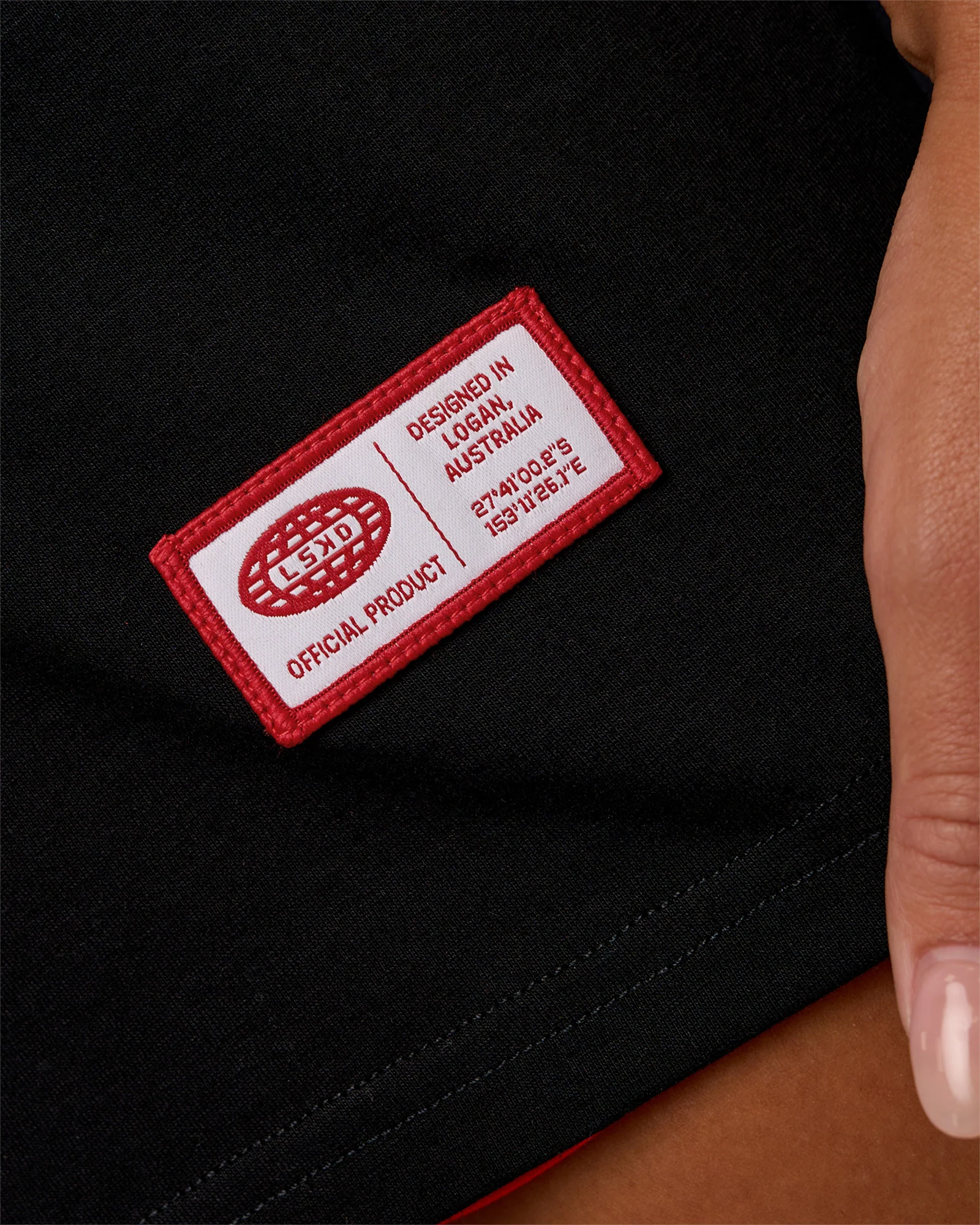 Archive FLXCotton Oversized Tee - Black-Scarlet