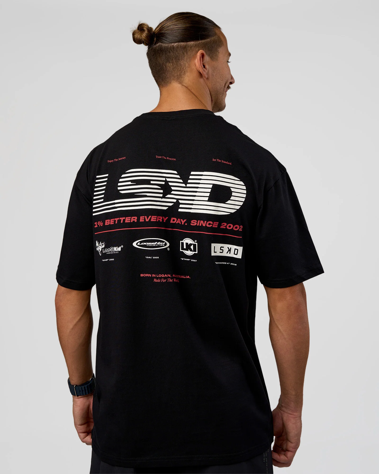 Archive FLXCotton Oversized Tee - Black-Scarlet