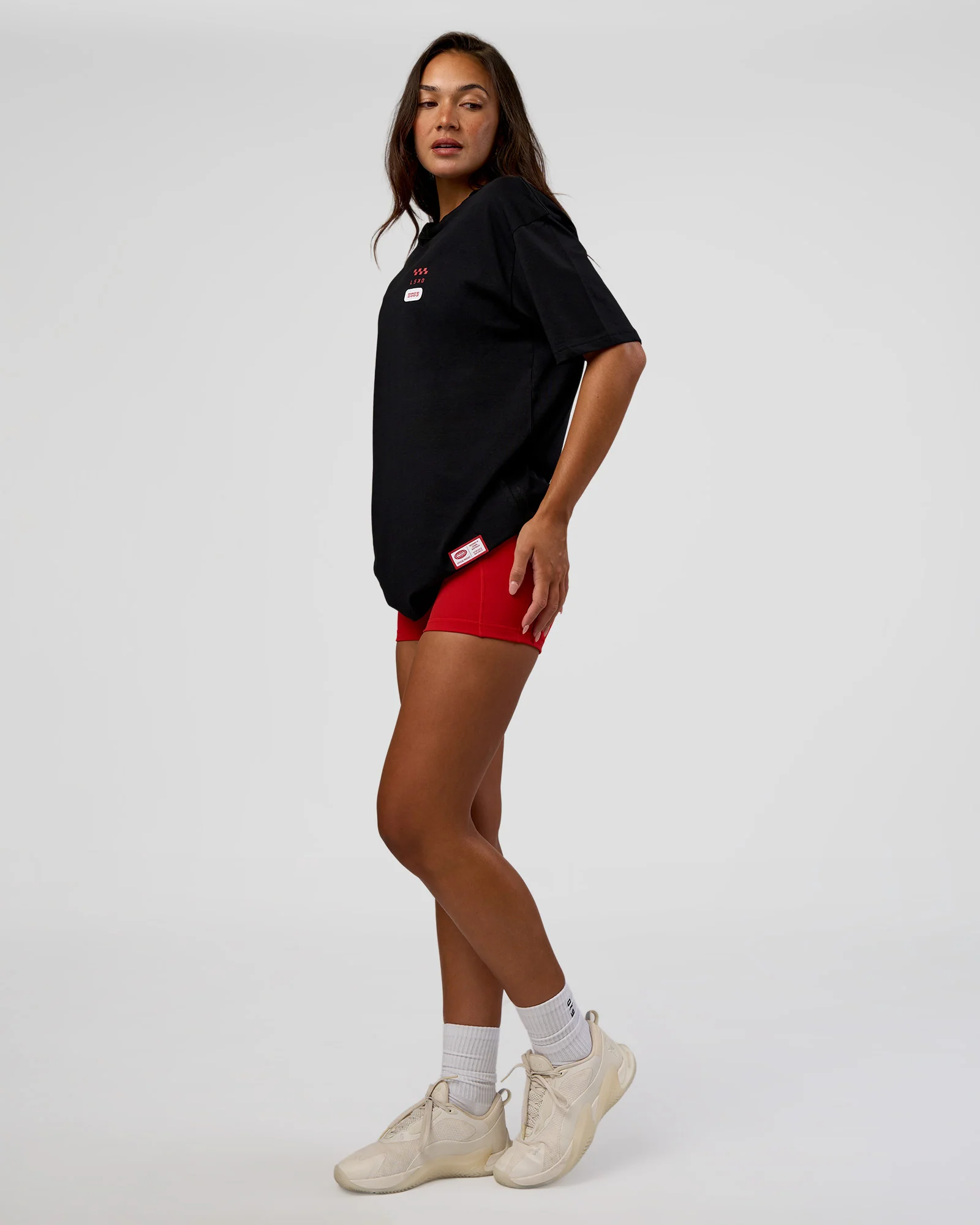 Archive FLXCotton Oversized Tee - Black-Scarlet