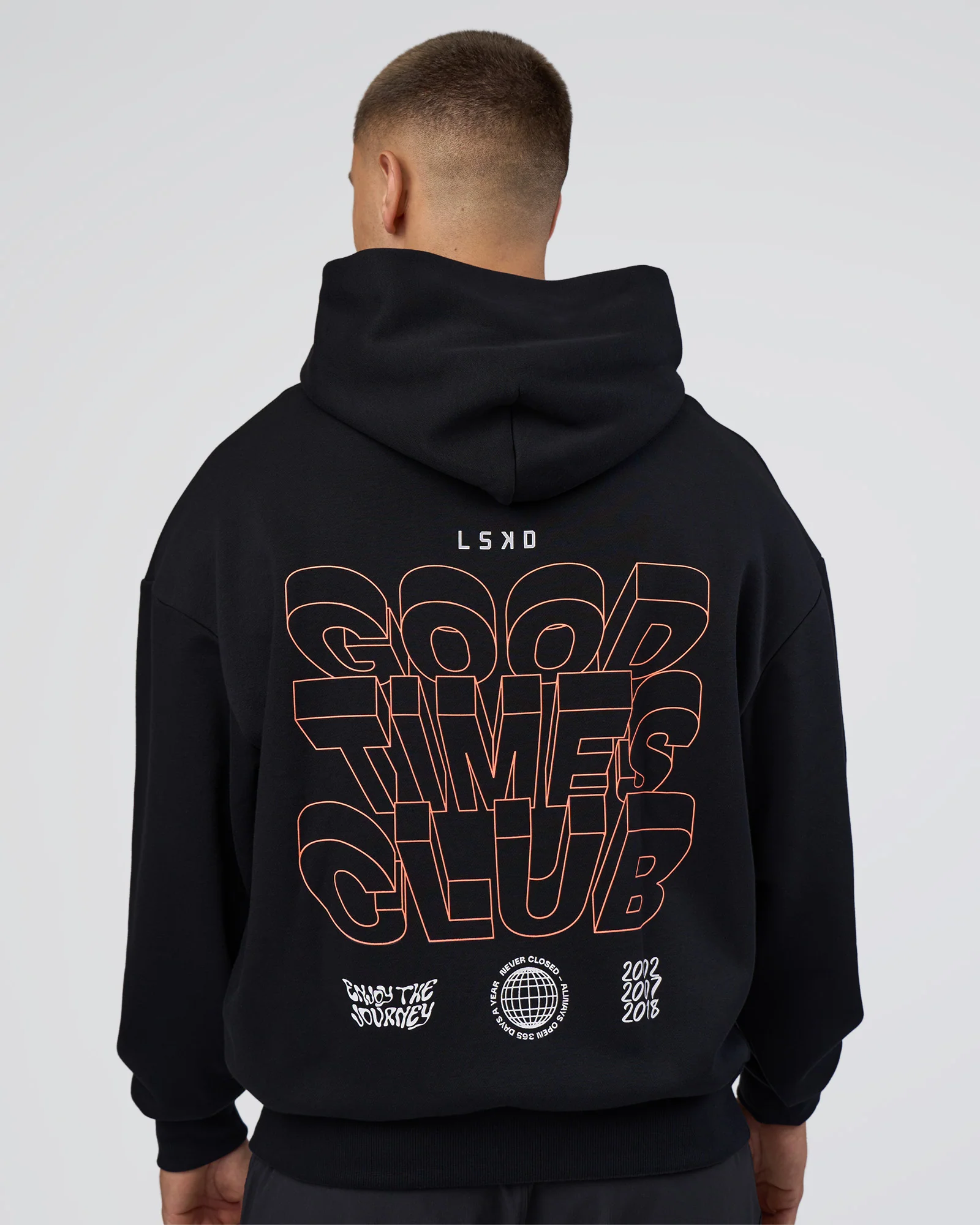 GTC CVC Fleece Unisex Oversized Hoodie - Black-Cantaloupe 4 GTC CVC Fleece Unisex Oversized Hoodie - Black-Cantaloupe