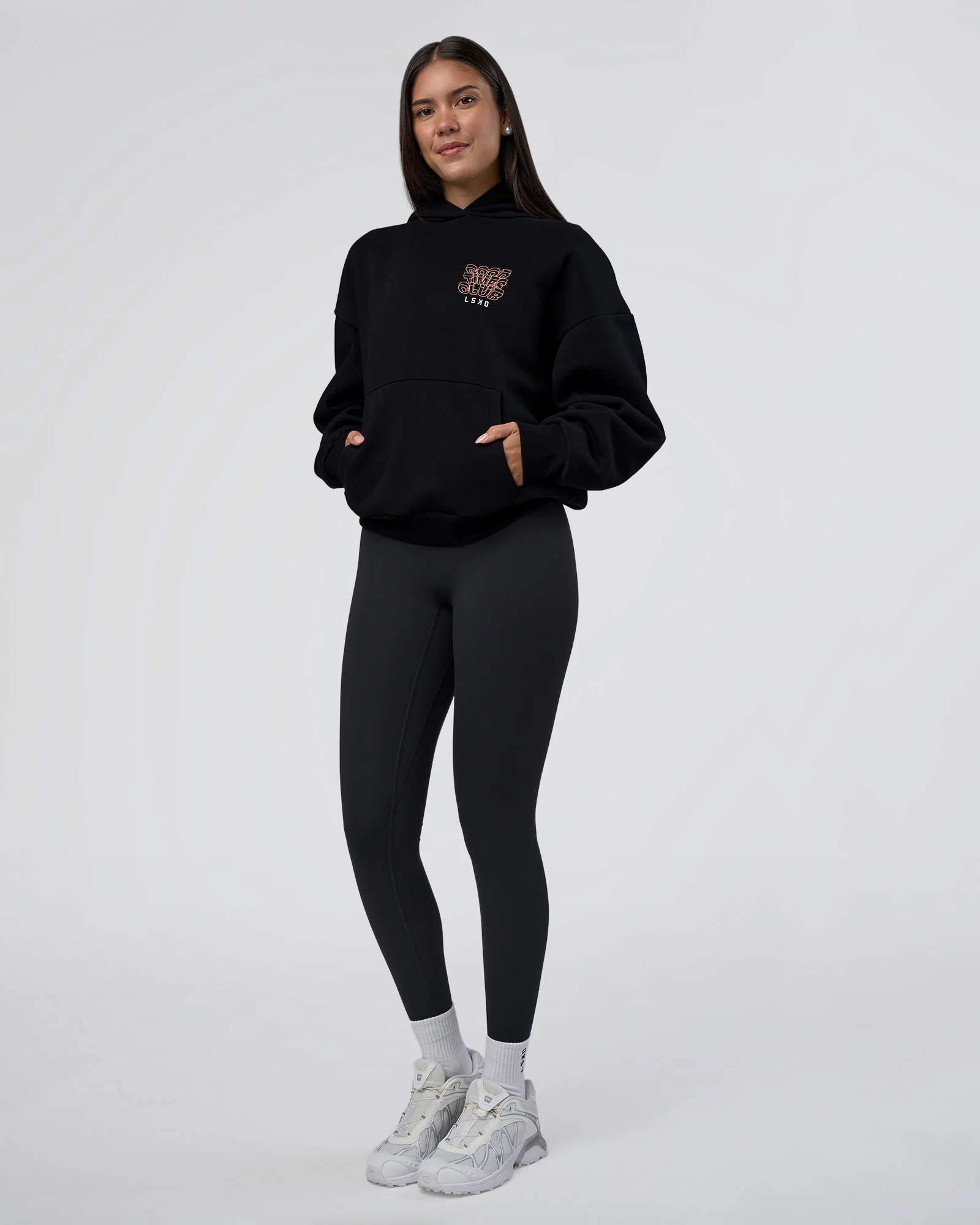 GTC CVC Fleece Unisex Oversized Hoodie - Black-Cantaloupe 9 GTC CVC Fleece Unisex Oversized Hoodie - Black-Cantaloupe