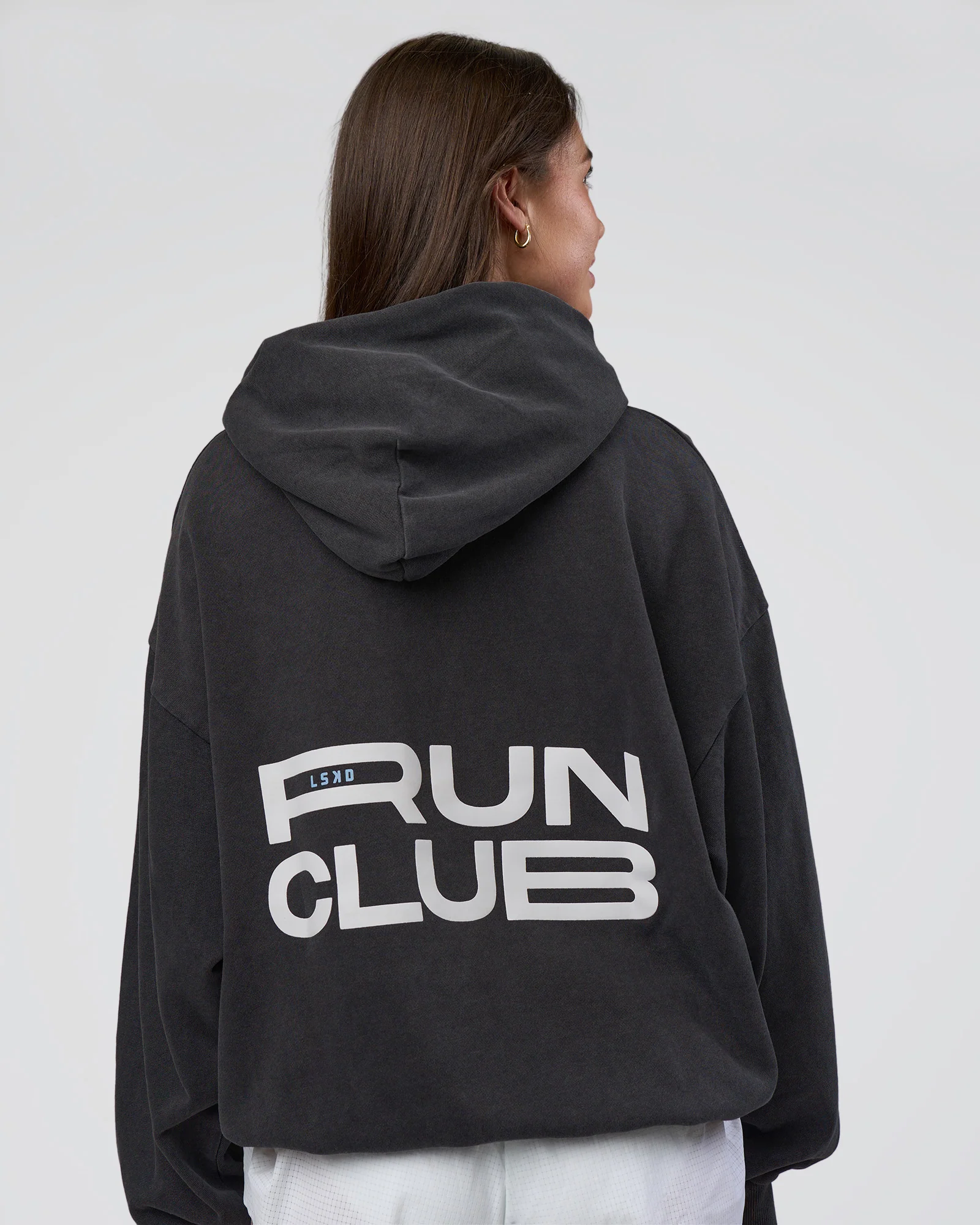 Runner’s Unisex Oversized Hoodie - Black Washed-White 5 Runner’s Unisex Oversized Hoodie - Black Washed-White