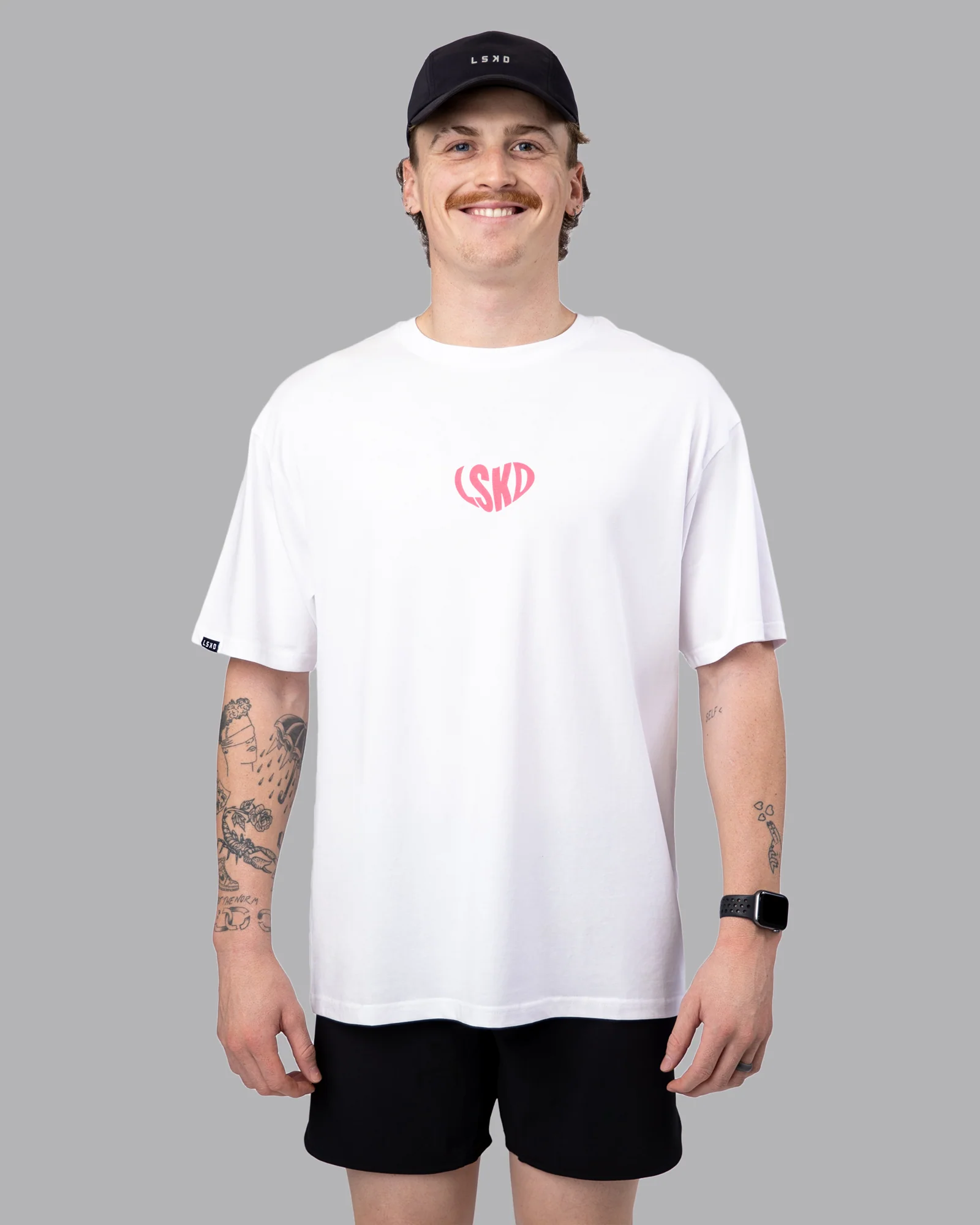 Unisex Love To Train FLXCotton Tee Oversize - White-Pink Lemonade 3 Unisex Love To Train FLXCotton Tee Oversize - White-Pink Lemonade
