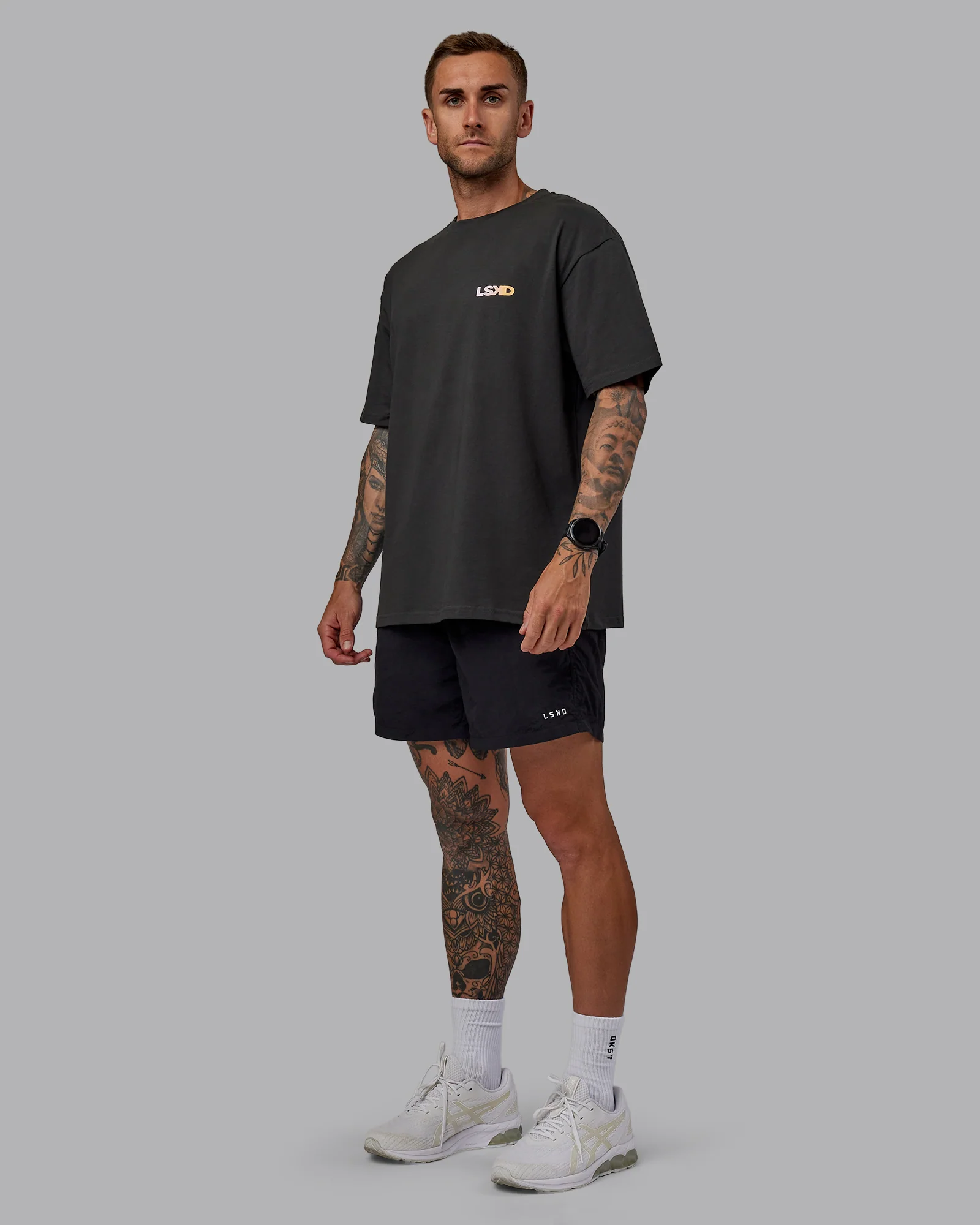 E.T.J FLXCotton Tee Oversize - Pirate Black-Pop Pink