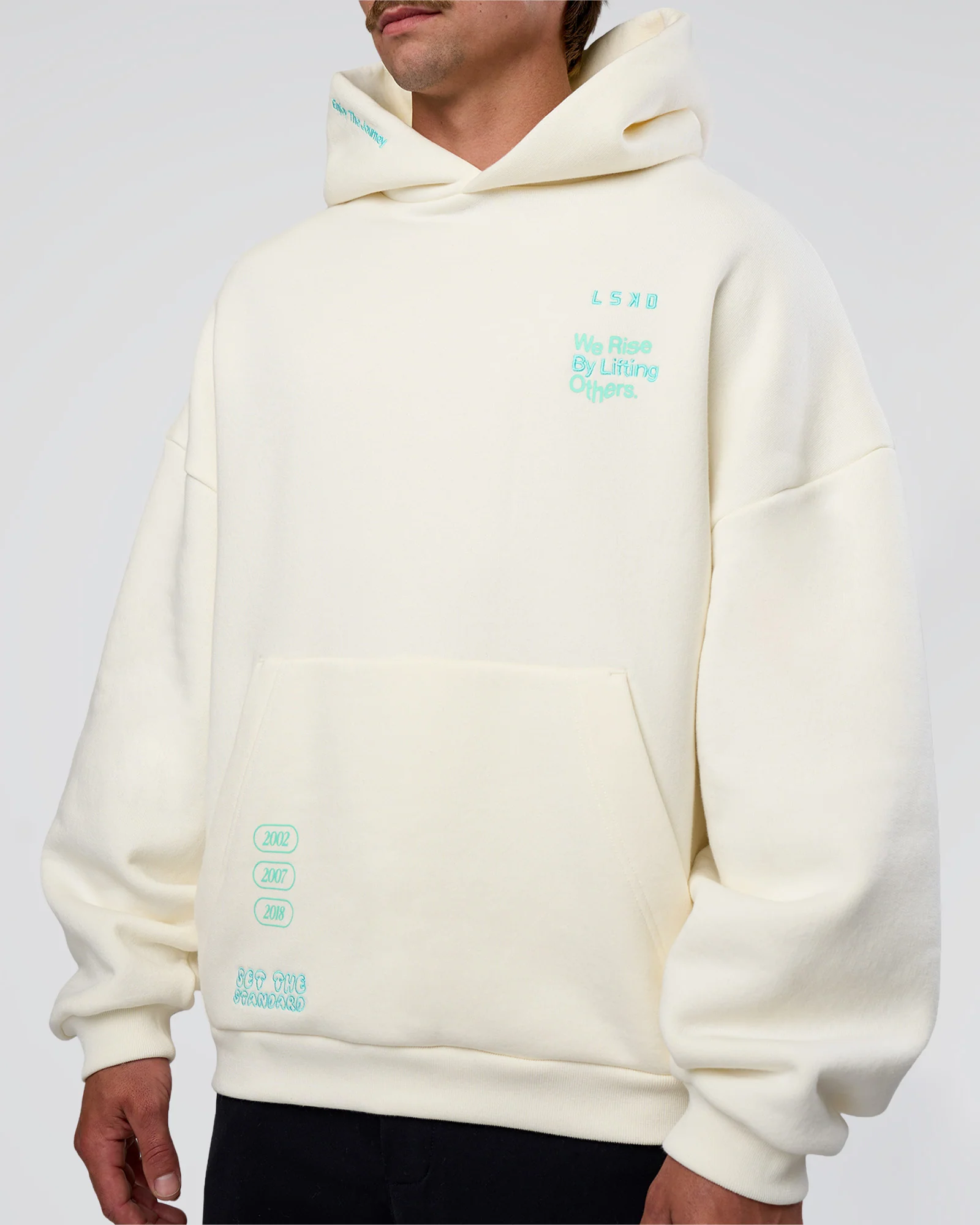 Sticker Unisex Ultra Heavyweight Oversized Hoodie - Off White-Jelly Mint 15 Sticker Unisex Ultra Heavyweight Oversized Hoodie - Off White-Jelly Mint