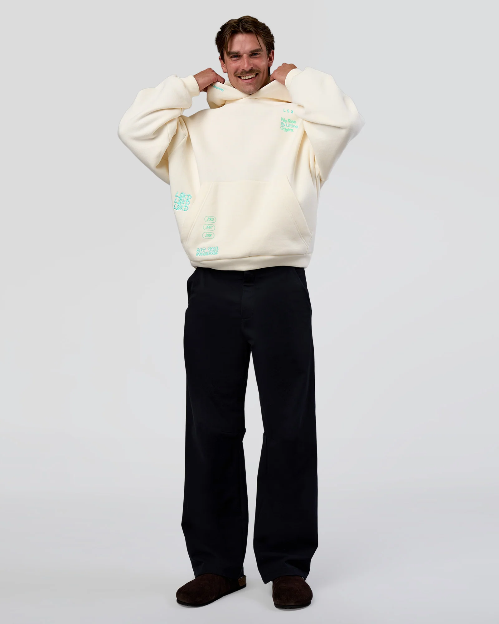 Sticker Unisex Ultra Heavyweight Oversized Hoodie - Off White-Jelly Mint 3 Sticker Unisex Ultra Heavyweight Oversized Hoodie - Off White-Jelly Mint