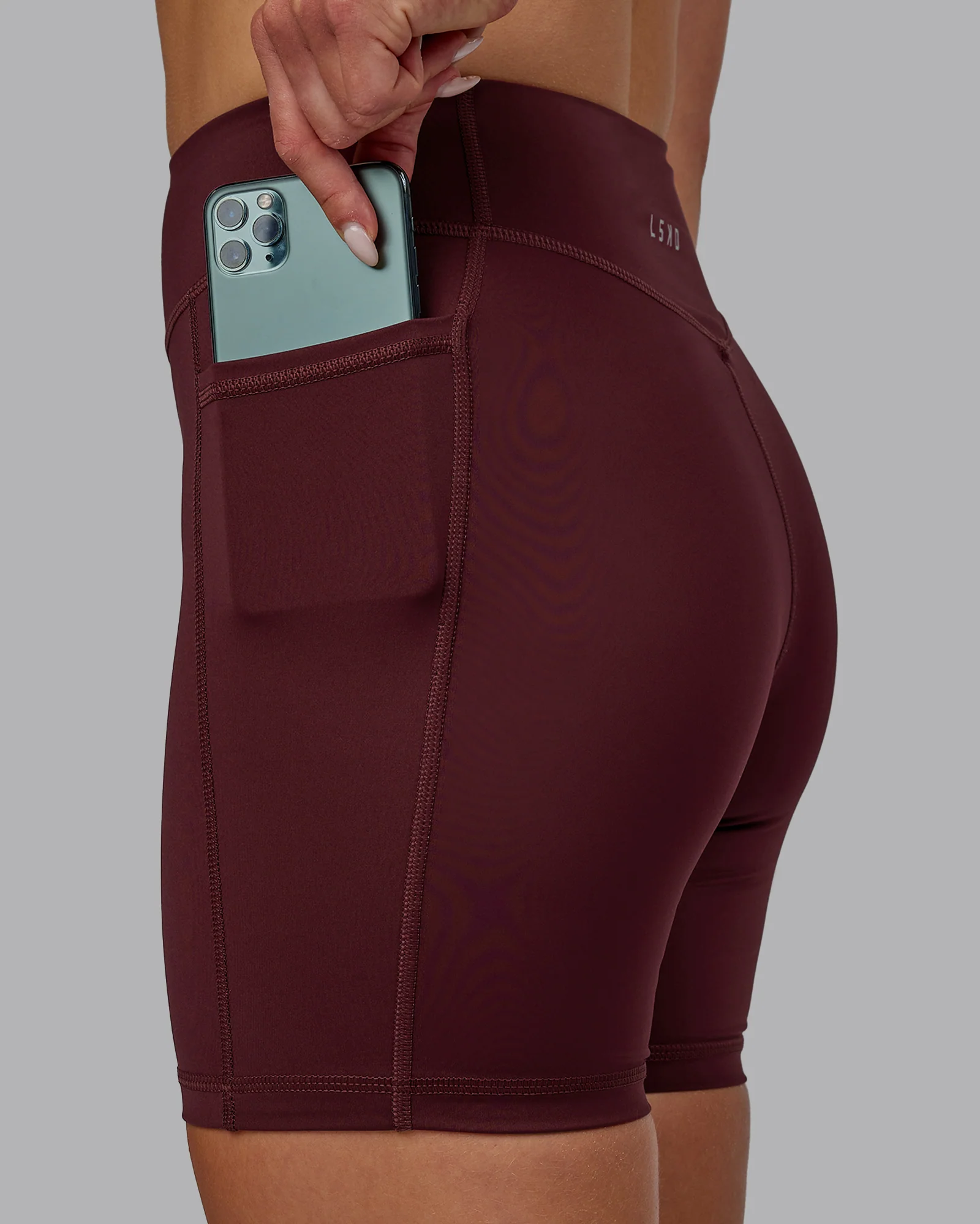 Elite High-Rise 6" Short Pockets - Dark Cherry 4 Elite High-Rise 6" Short Pockets - Dark Cherry