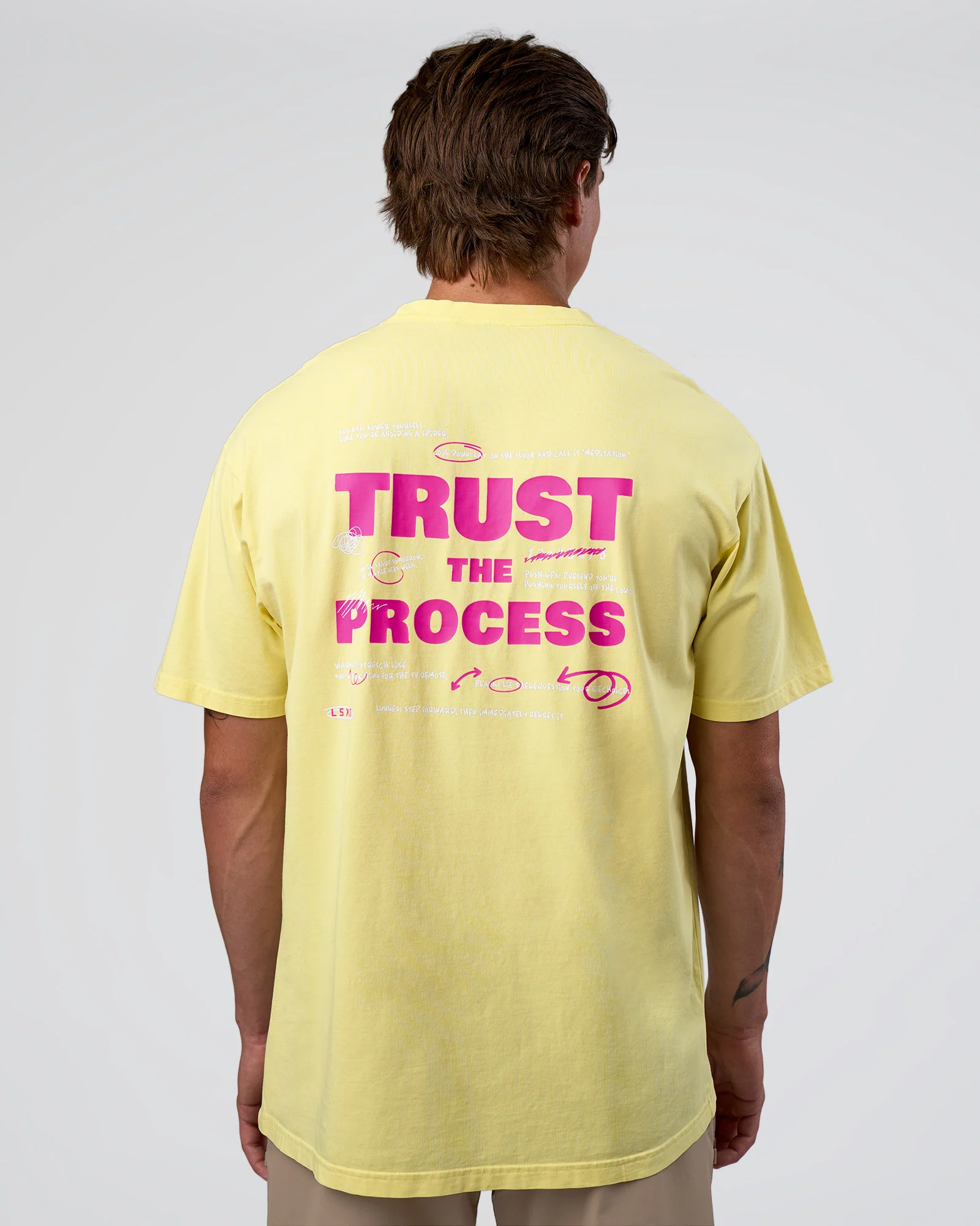 Unfit Club FLXCotton Oversized Tee - Yellow Fizz Washed-Ultra Fuchsia