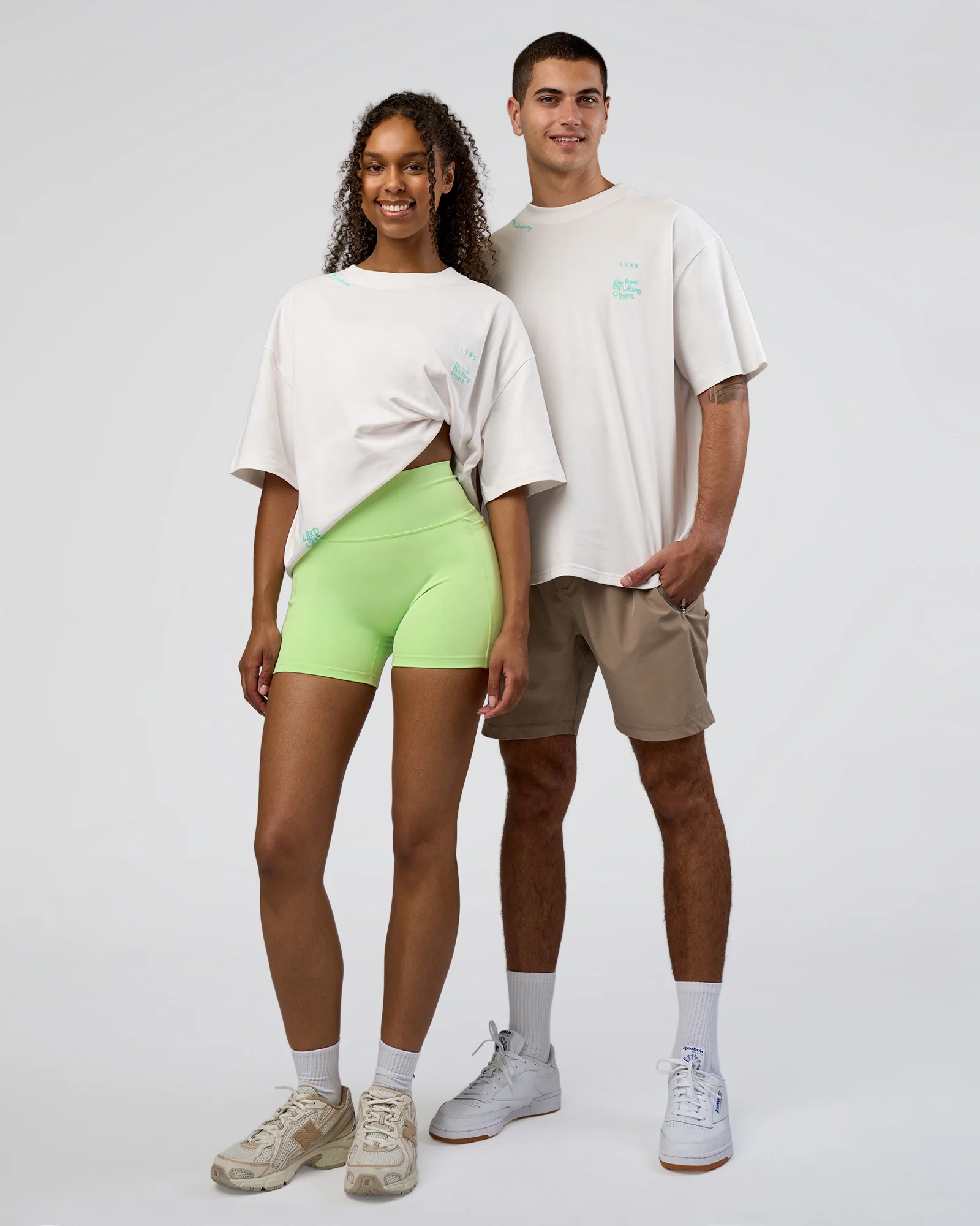 Sticker Heavyweight Oversized Tee - Off White-Jelly Mint