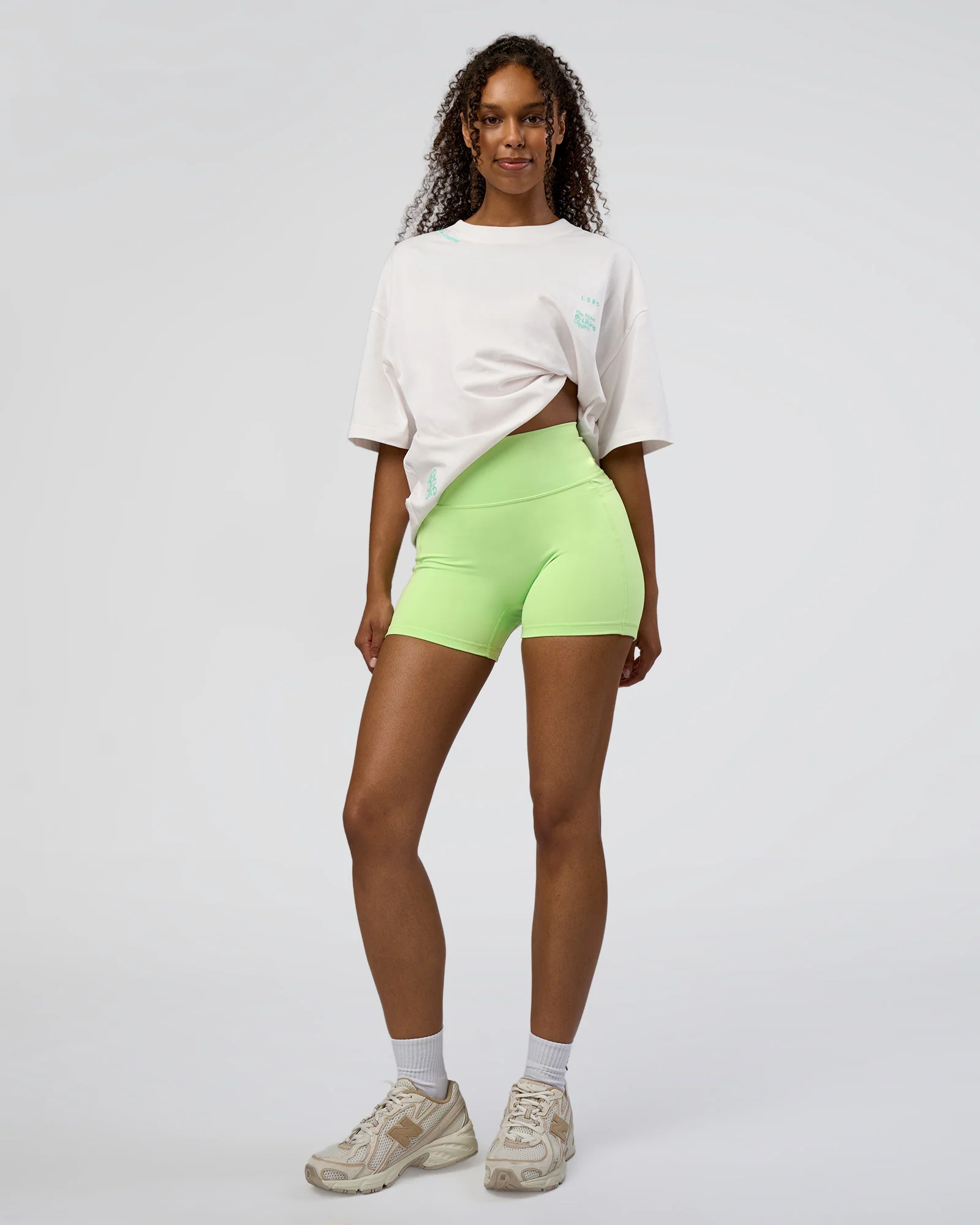 Sticker Heavyweight Oversized Tee - Off White-Jelly Mint