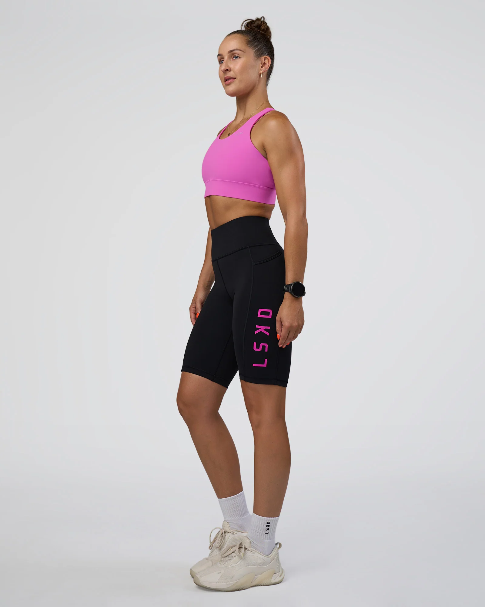 Rep Ultra High-Rise 9" Short Pockets - Black-Ultra Fuchsia