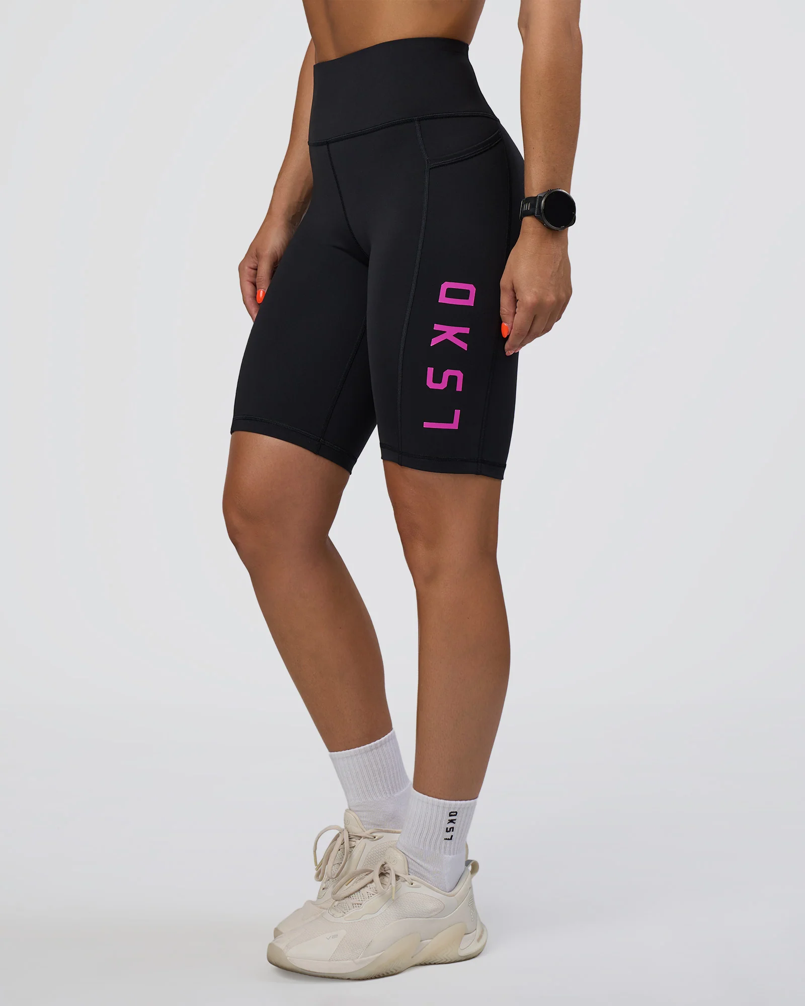 Rep Ultra High-Rise 9" Short Pockets - Black-Ultra Fuchsia
