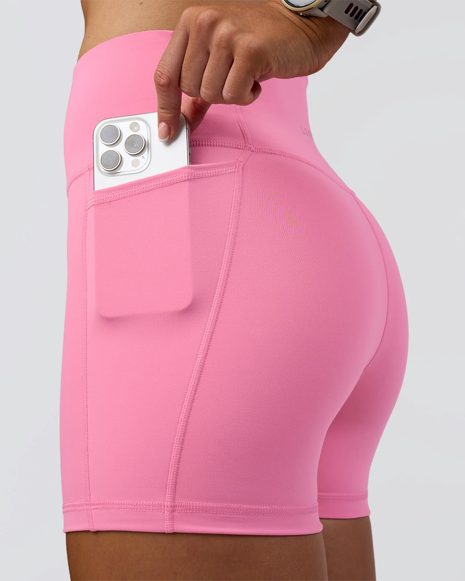 Fusion Ultra High-Rise 4" Short Pockets - Candy Pink
