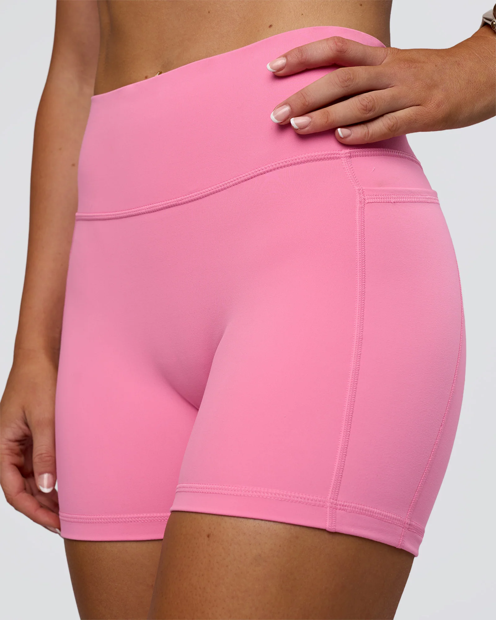 Fusion Ultra High-Rise 4" Short Pockets - Candy Pink 5 Fusion Ultra High-Rise 4" Short Pockets - Candy Pink