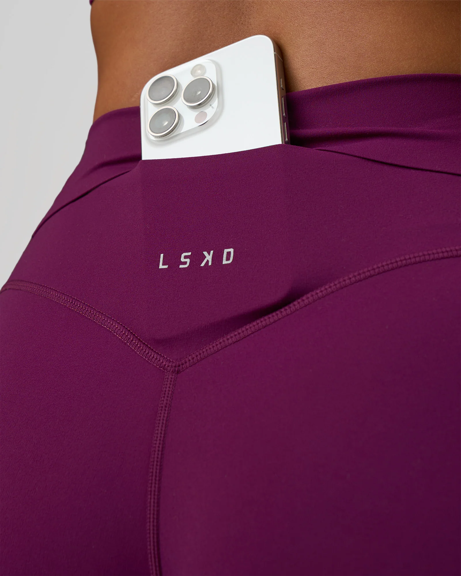 Elixir Defined High-Rise 4" Short Pockets - Plum Caspia 3 Elixir Defined High-Rise 4" Short Pockets - Plum Caspia