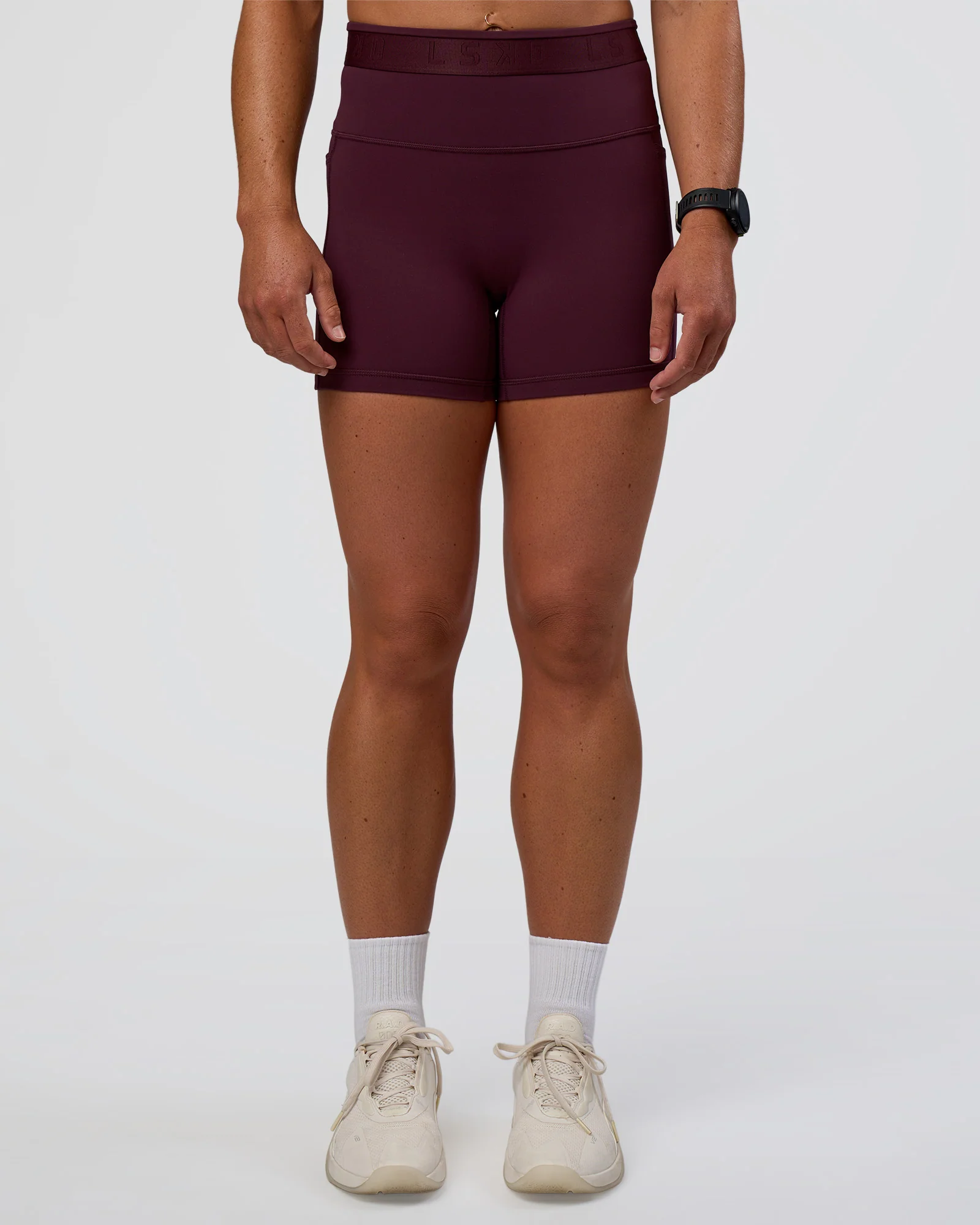 Fusion Jacquard High-Rise 4” Short Pockets - Cherry Lacquer