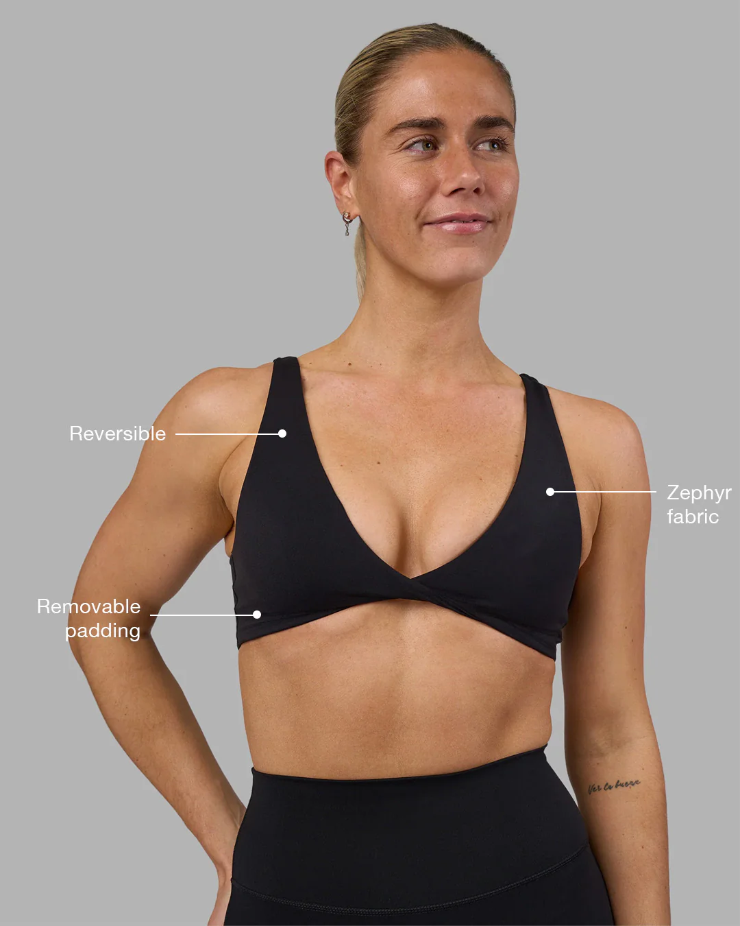 Impulse Reversible Sports Bra - Black