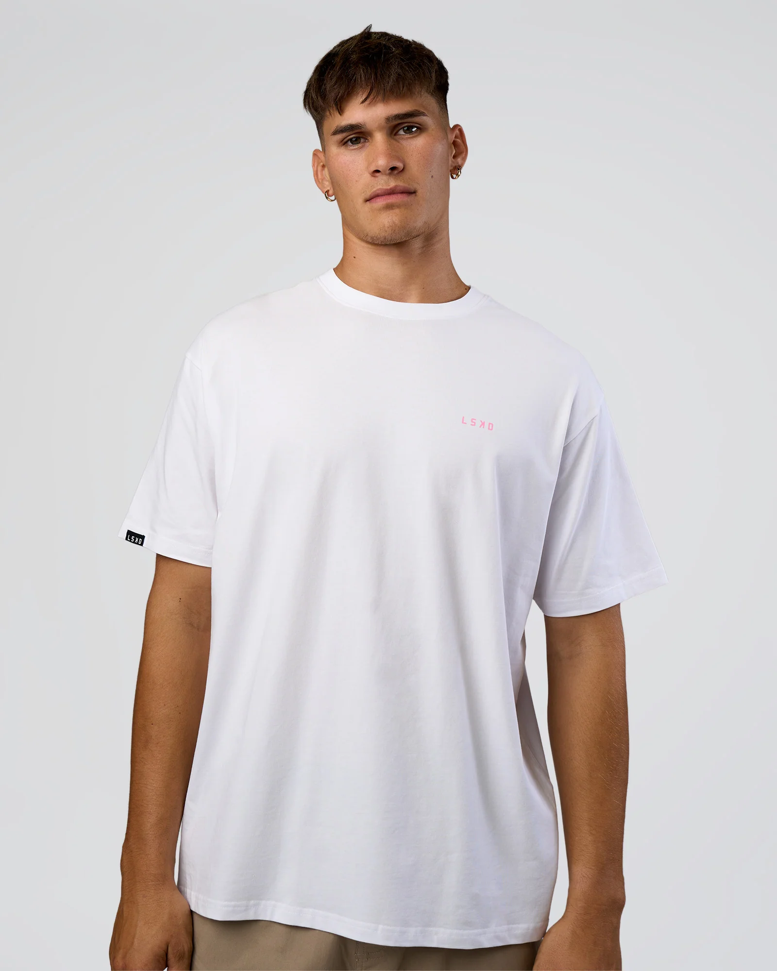 Dare To Think FLXCotton Tee Oversize - White-Candy Pink 3 Dare To Think FLXCotton Tee Oversize - White-Candy Pink