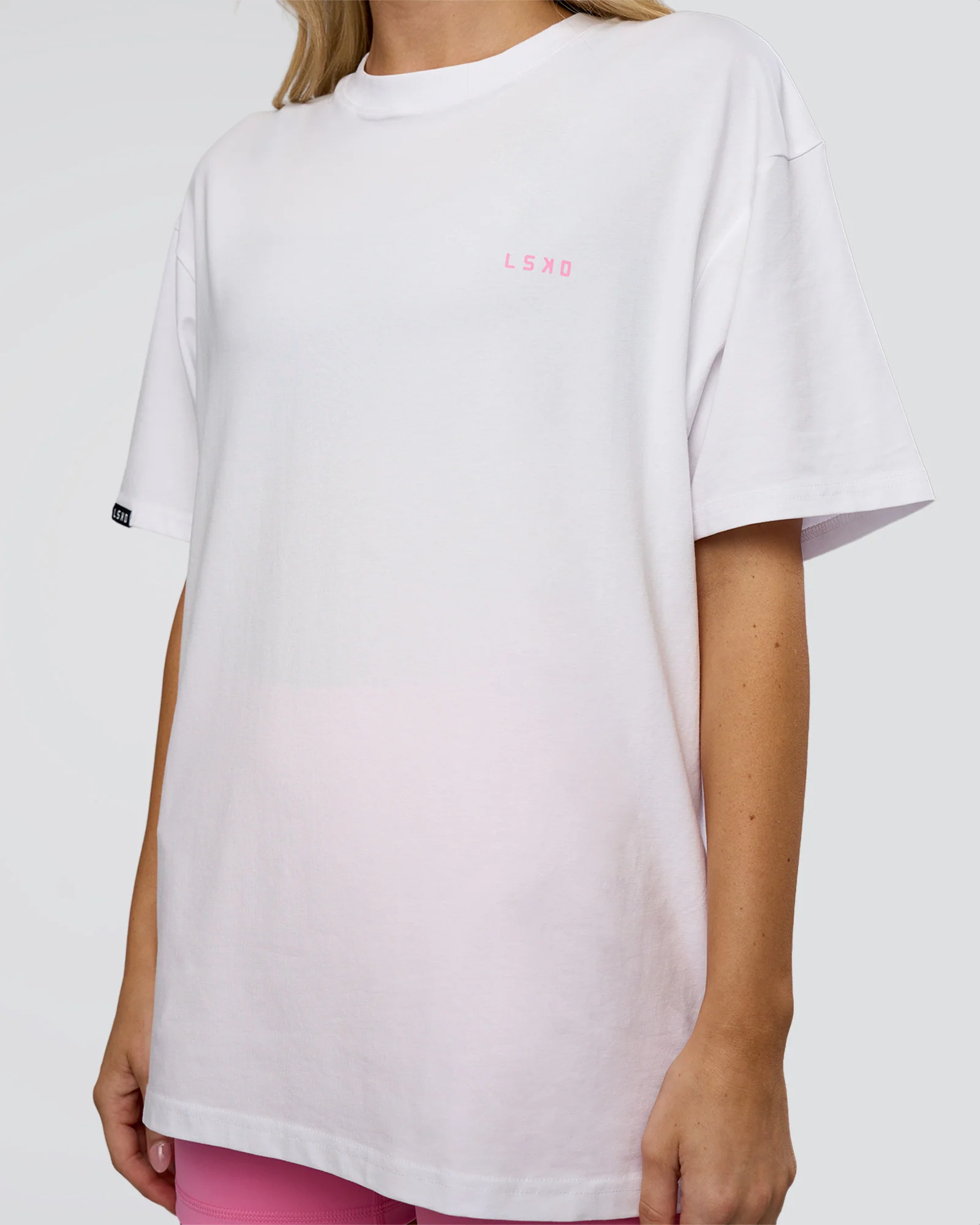 Dare To Think FLXCotton Tee Oversize - White-Candy Pink 9 Dare To Think FLXCotton Tee Oversize - White-Candy Pink