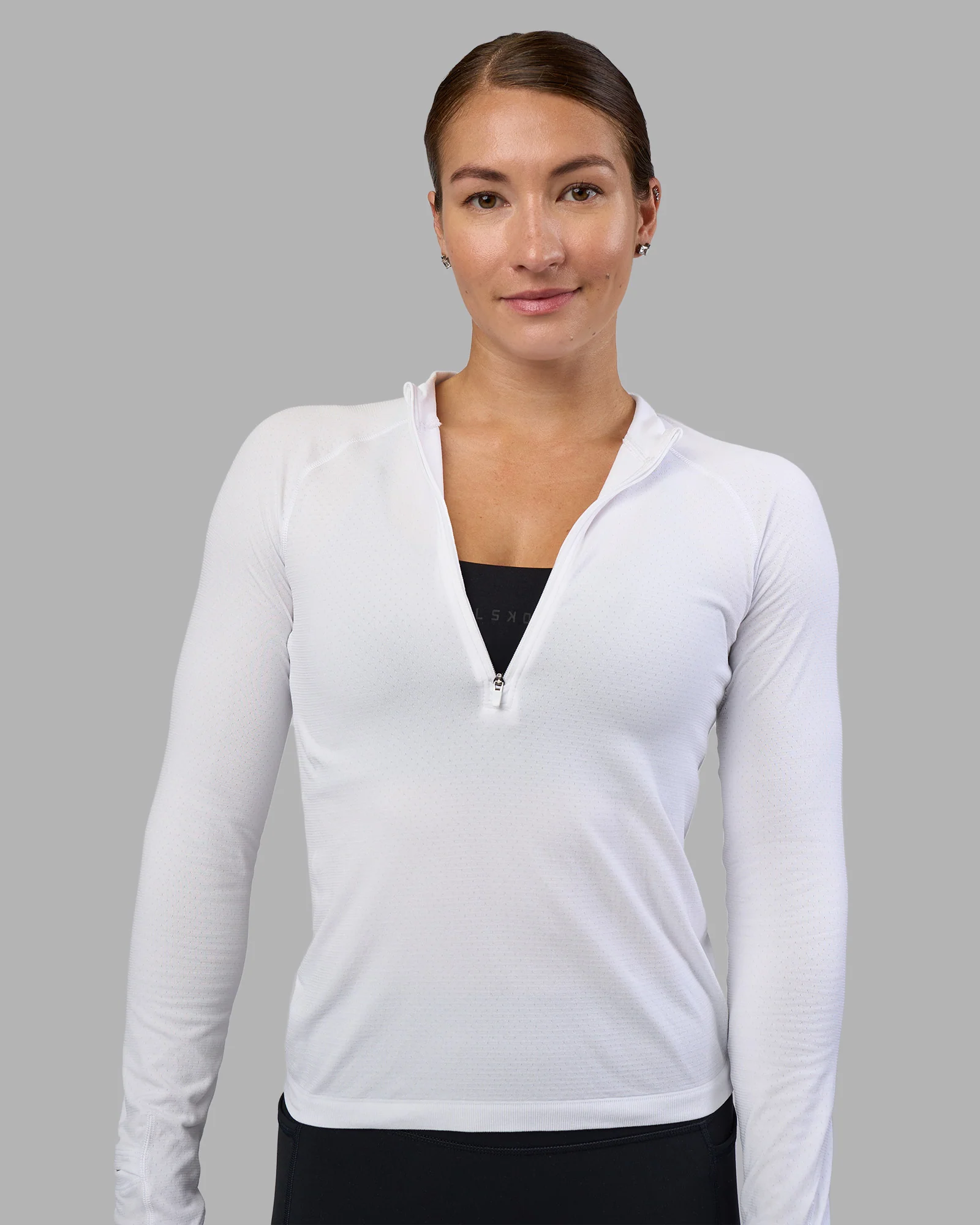 AeroFLX+ Long Sleeve Half Zip - White/White