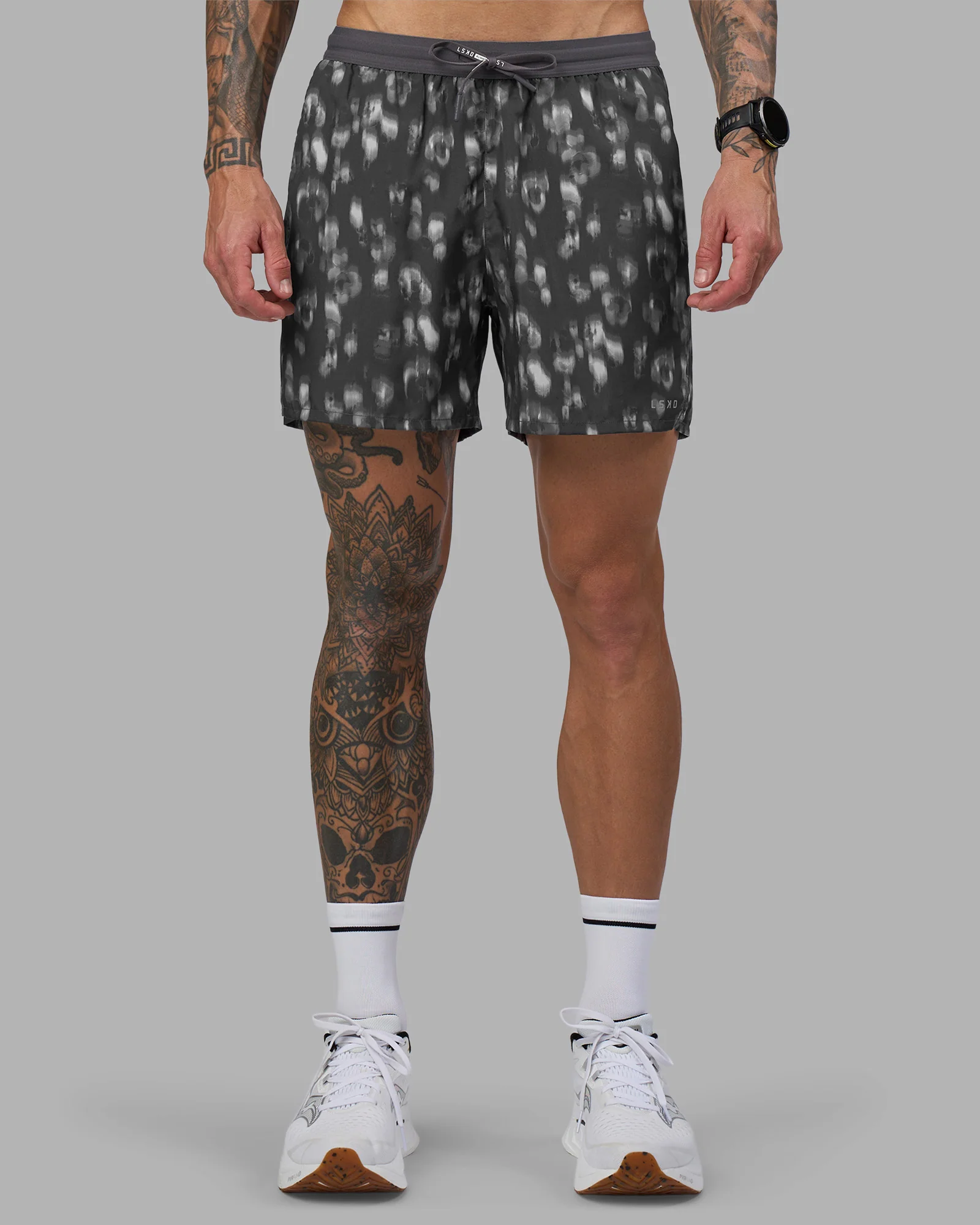 Pace 5" Lined Running Short - Markings Dark Storm Print