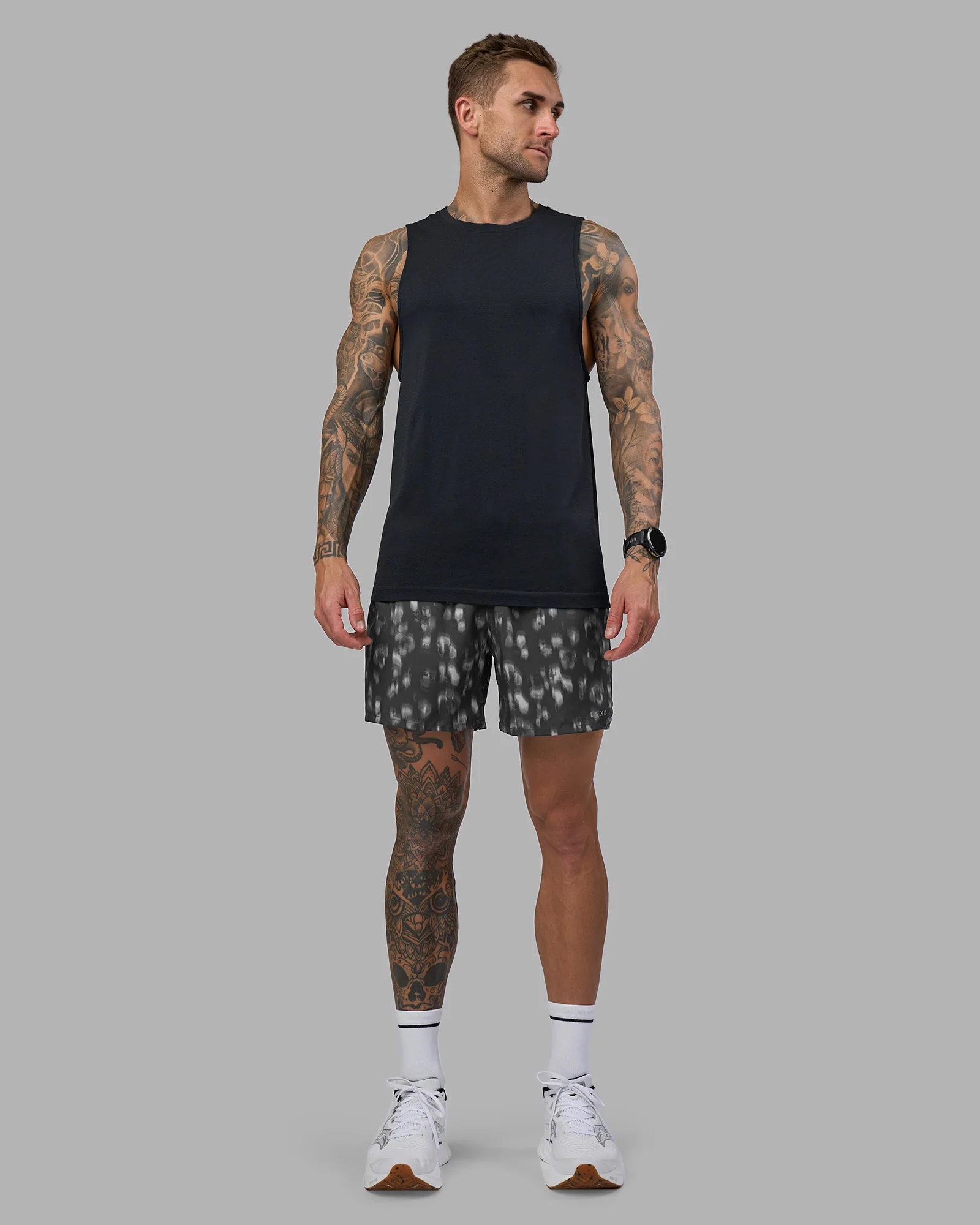 Pace 5" Lined Running Short - Markings Dark Storm Print