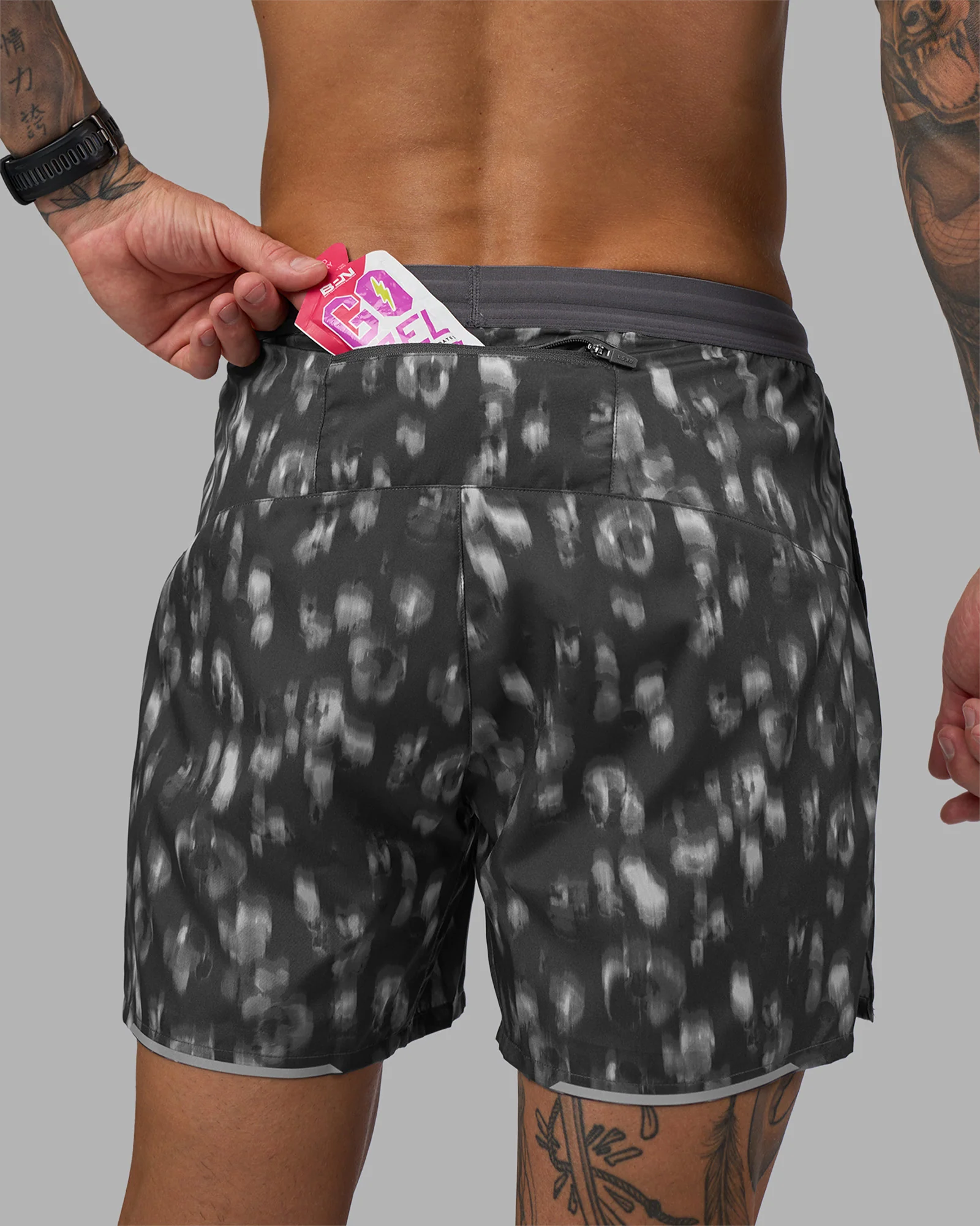 Pace 5" Lined Running Short - Markings Dark Storm Print