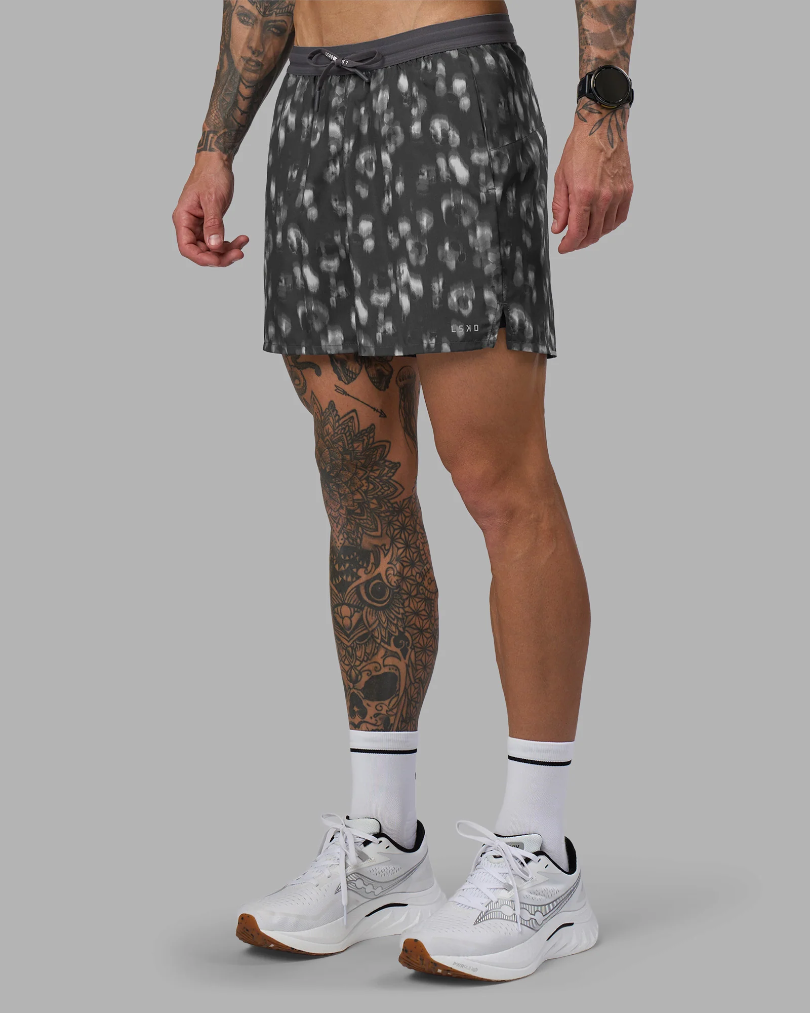 Pace 5" Lined Running Short - Markings Dark Storm Print