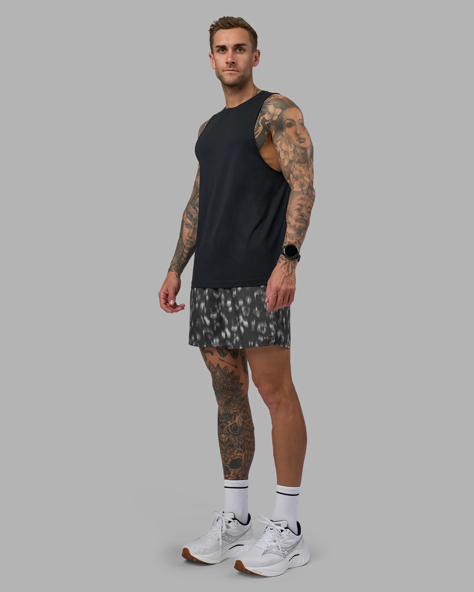 Pace 5" Lined Running Short - Markings Dark Storm Print