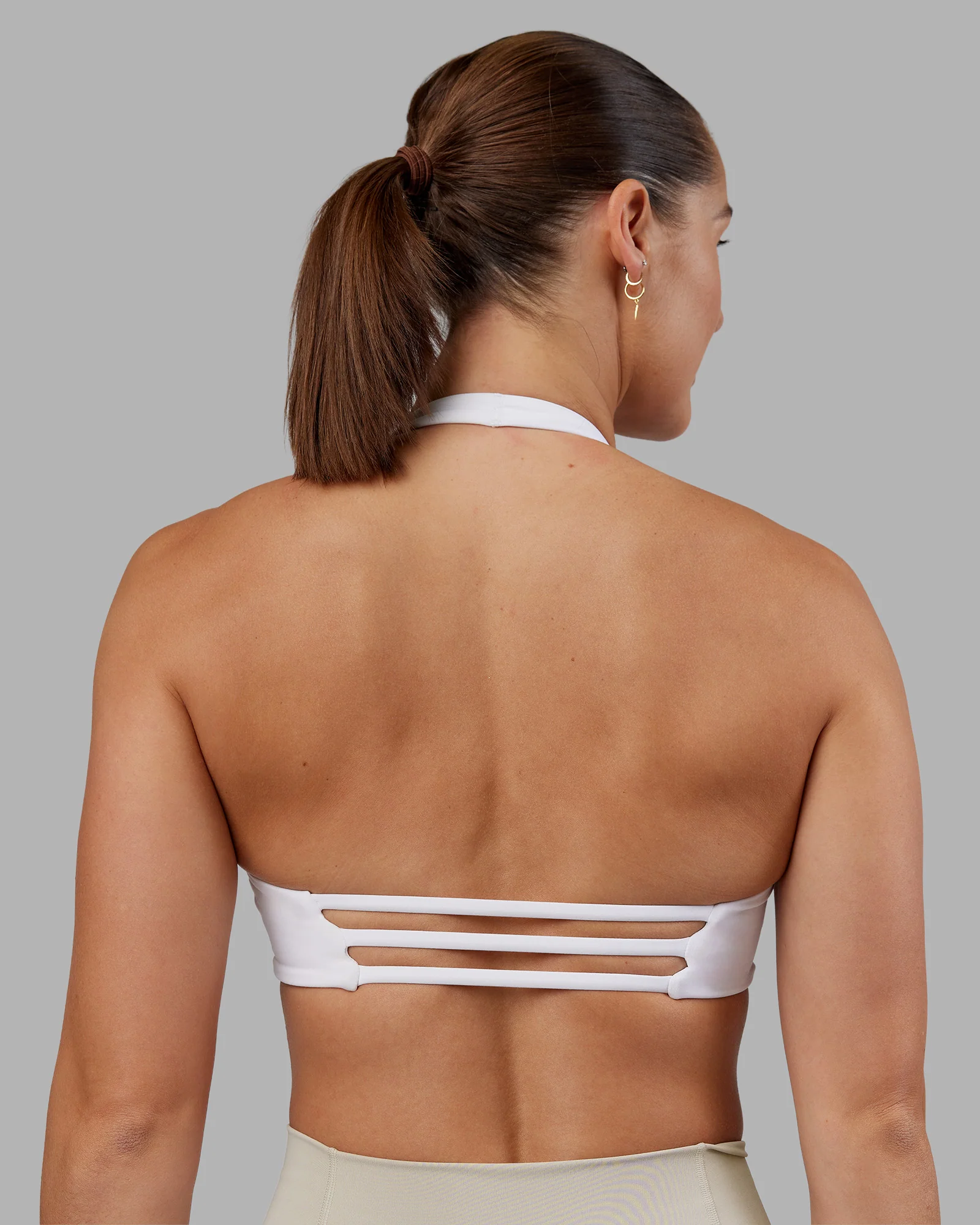 Abs Agile Halter Sports Bra - White