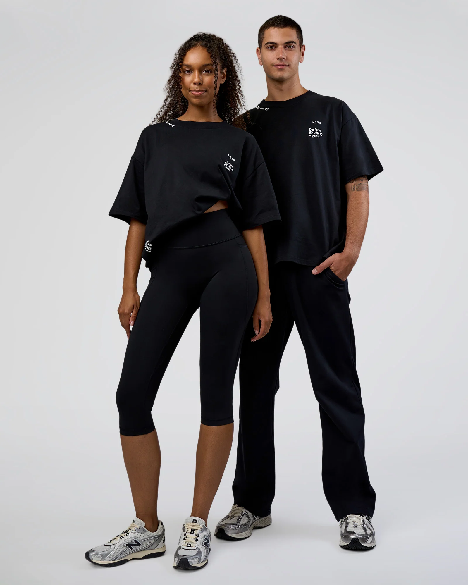 Sticker Heavyweight Oversized Tee - Black-White