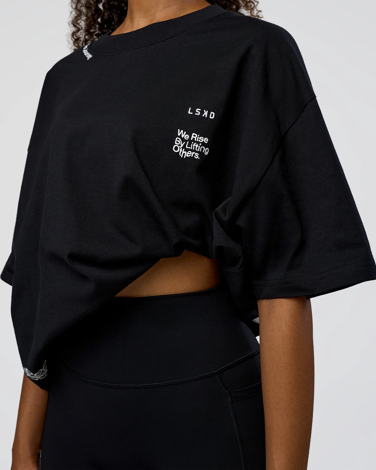 Sticker Heavyweight Oversized Tee - Black-White