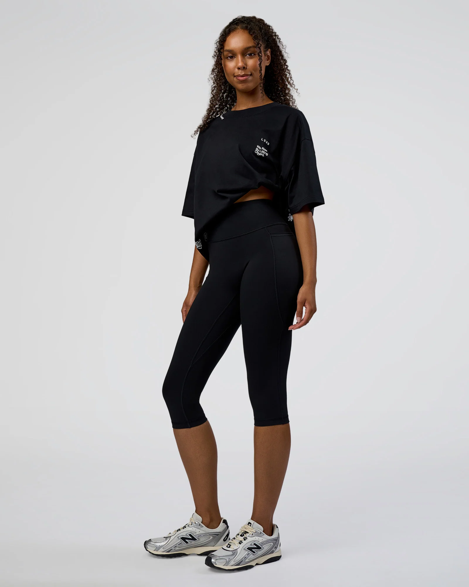 Sticker Heavyweight Oversized Tee - Black-White