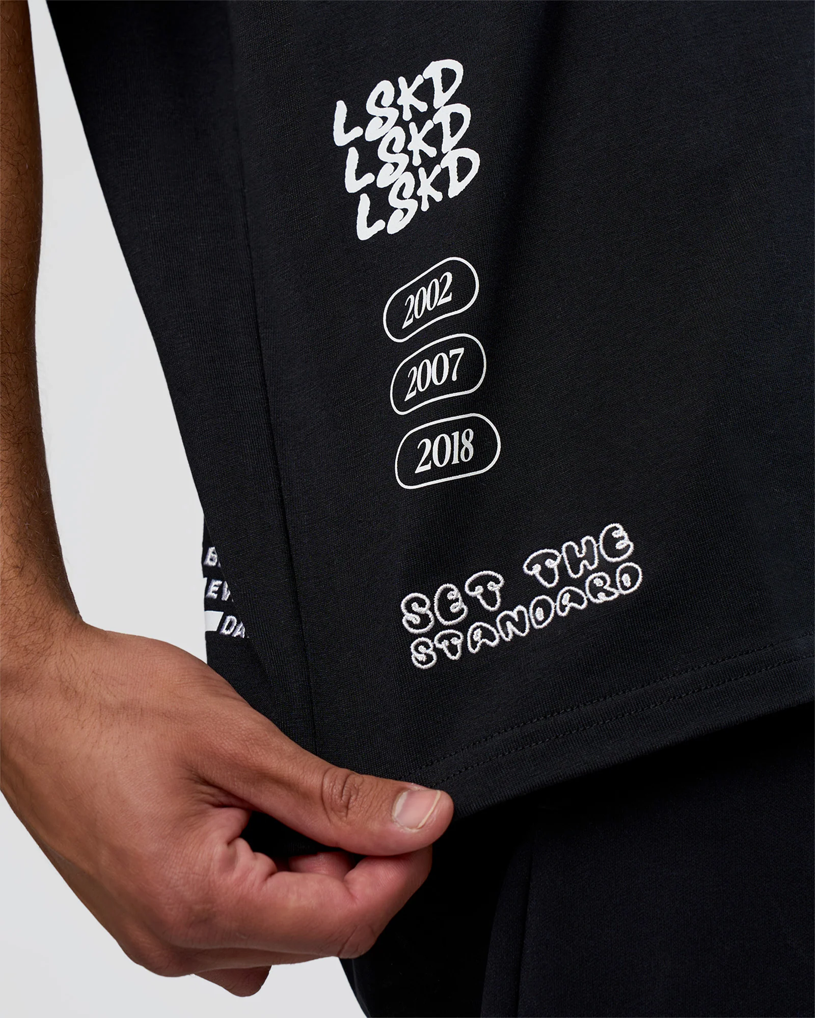 Sticker Heavyweight Oversized Tee - Black-White