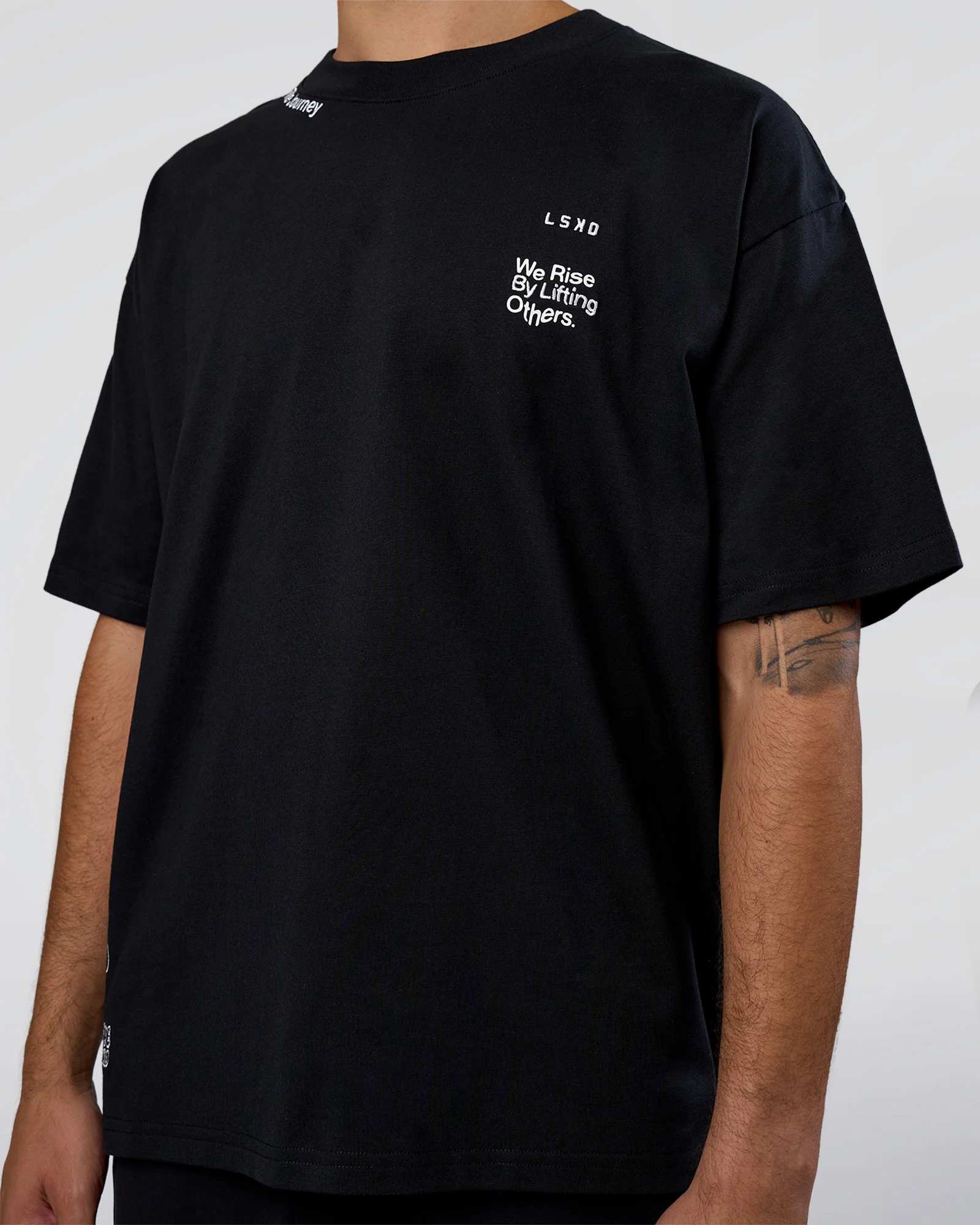 Sticker Heavyweight Oversized Tee - Black-White