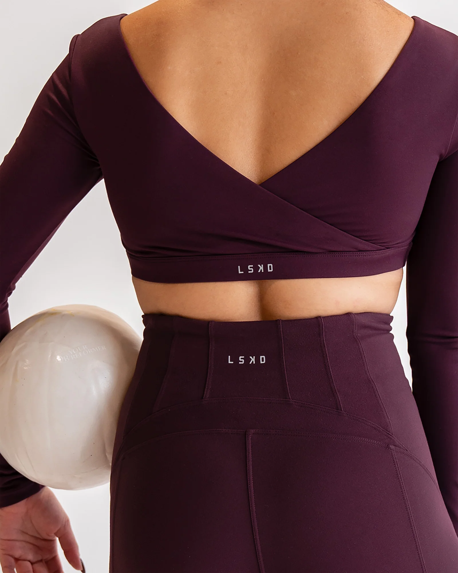 Aria Long Sleeve Sports Bra - Cherry Lacquer