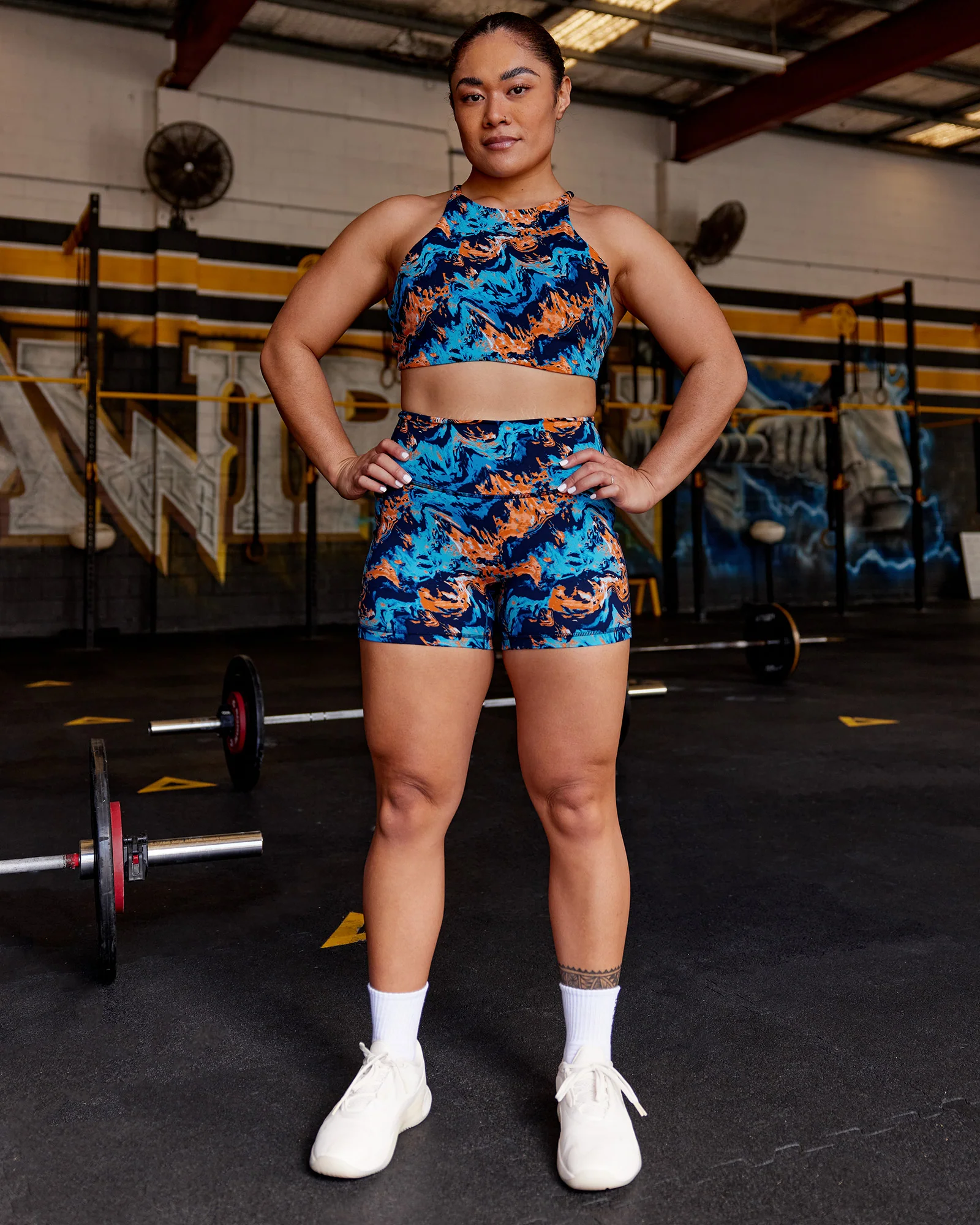 AMRAP High Neck Sports Bra - React Print 3 AMRAP High Neck Sports Bra - React Print