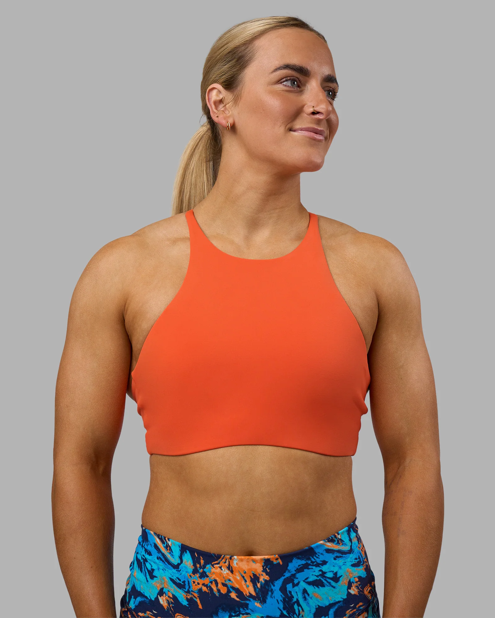 AMRAP High Neck Sports Bra - Ultra Orange