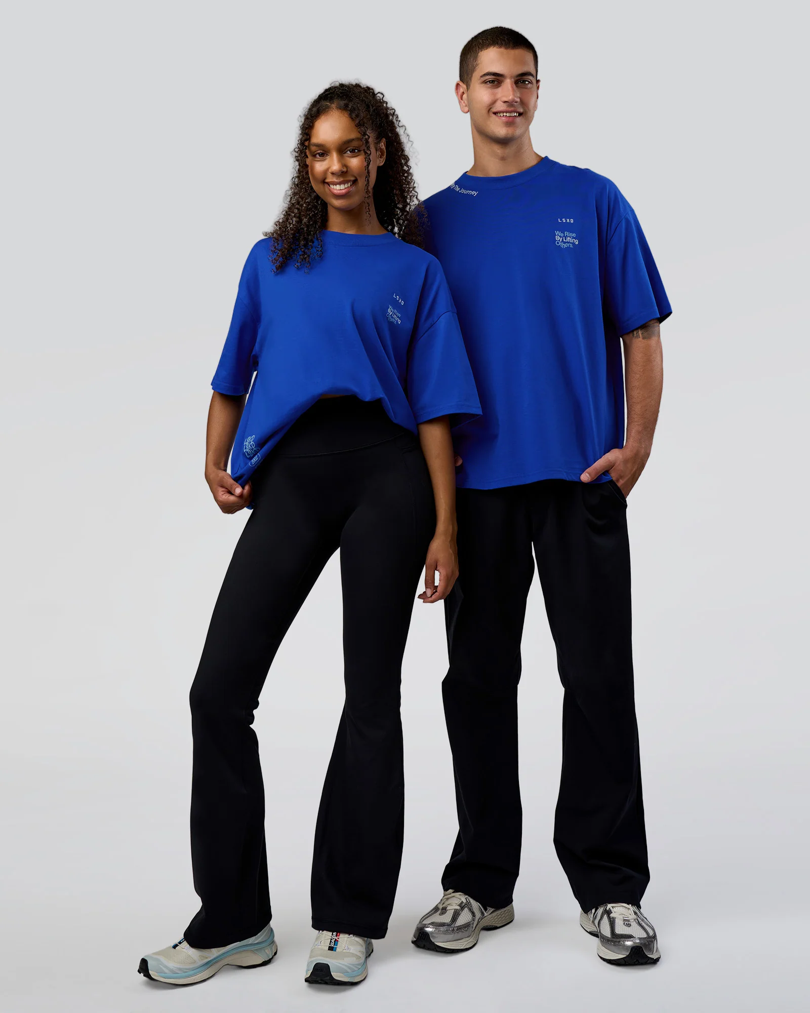 Sticker Heavyweight Oversized Tee - Electric Indigo-Baltic Sea