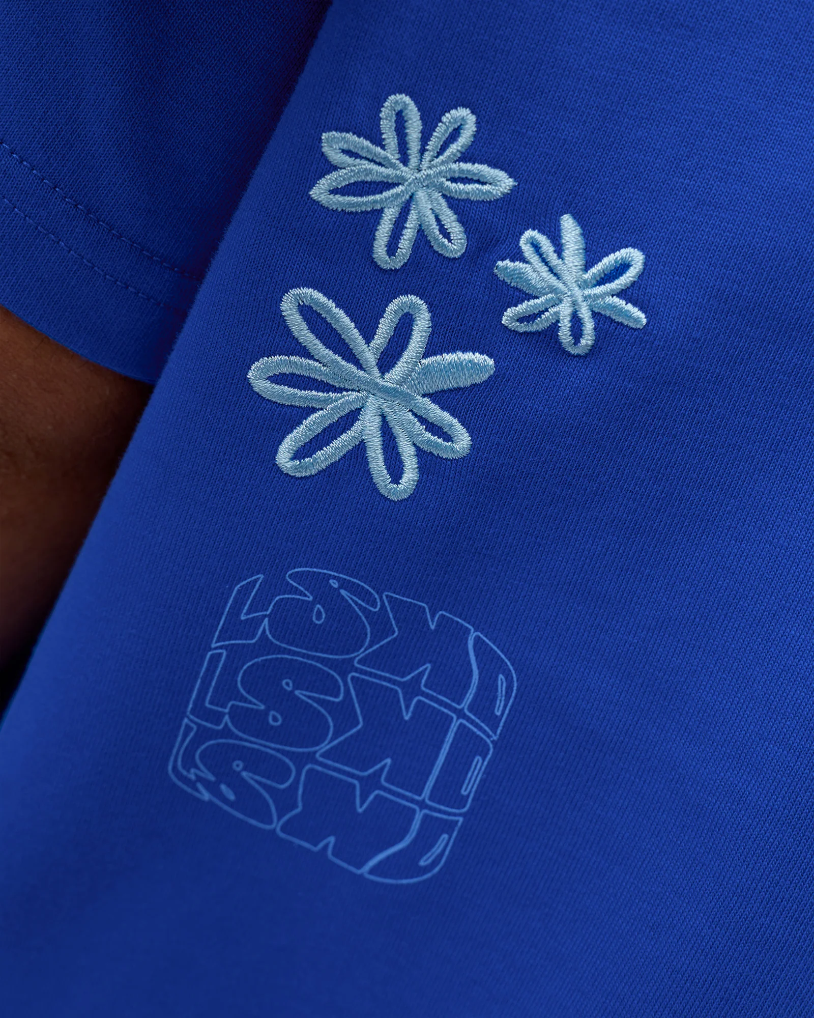 Sticker Heavyweight Oversized Tee - Electric Indigo-Baltic Sea