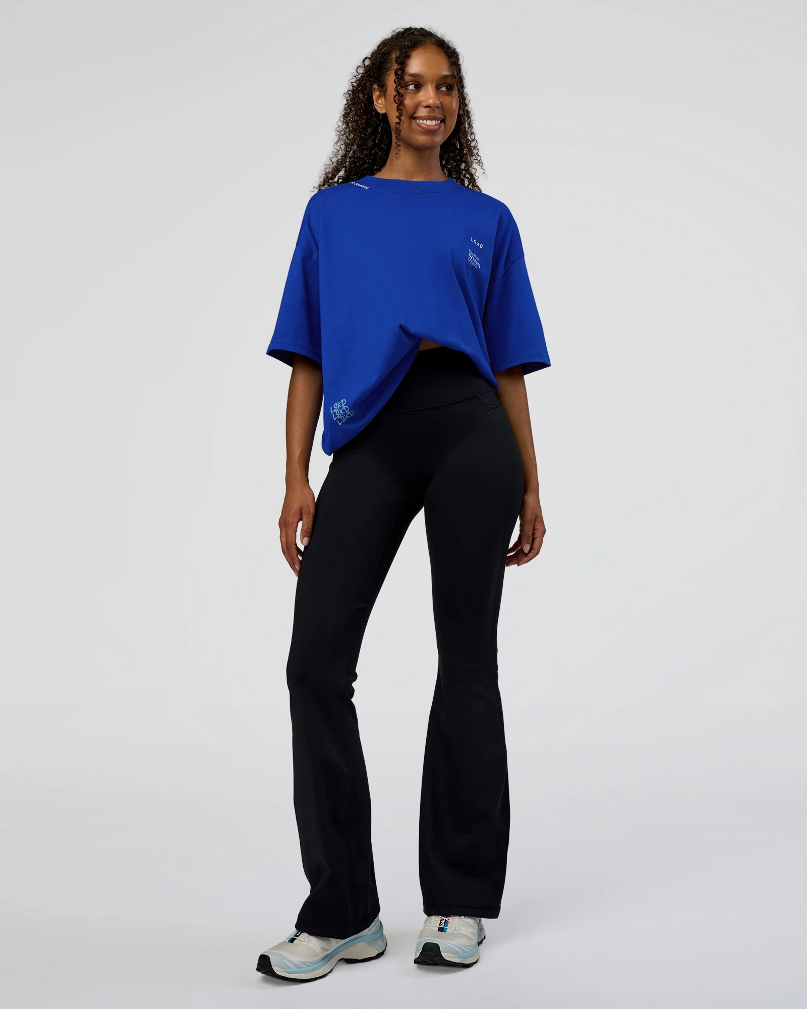 Sticker Heavyweight Oversized Tee - Electric Indigo-Baltic Sea