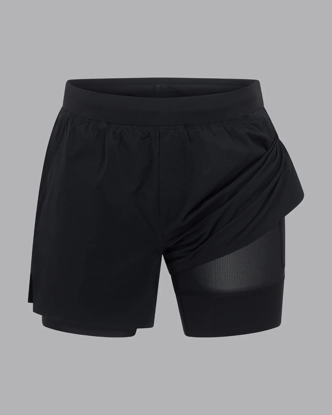 Hybrid Lined 5" Short - Black-Reflective