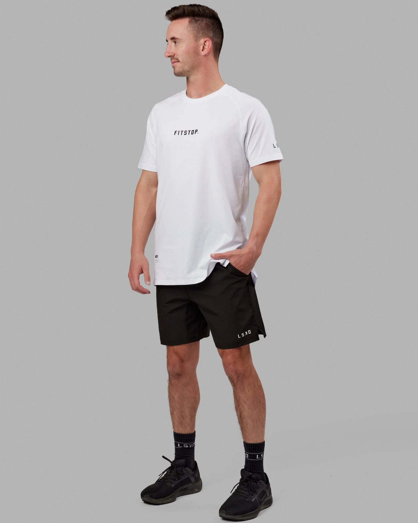 Fitstop Fast FLXCotton Tee - White-Black 3 Fitstop Fast FLXCotton Tee - White-Black